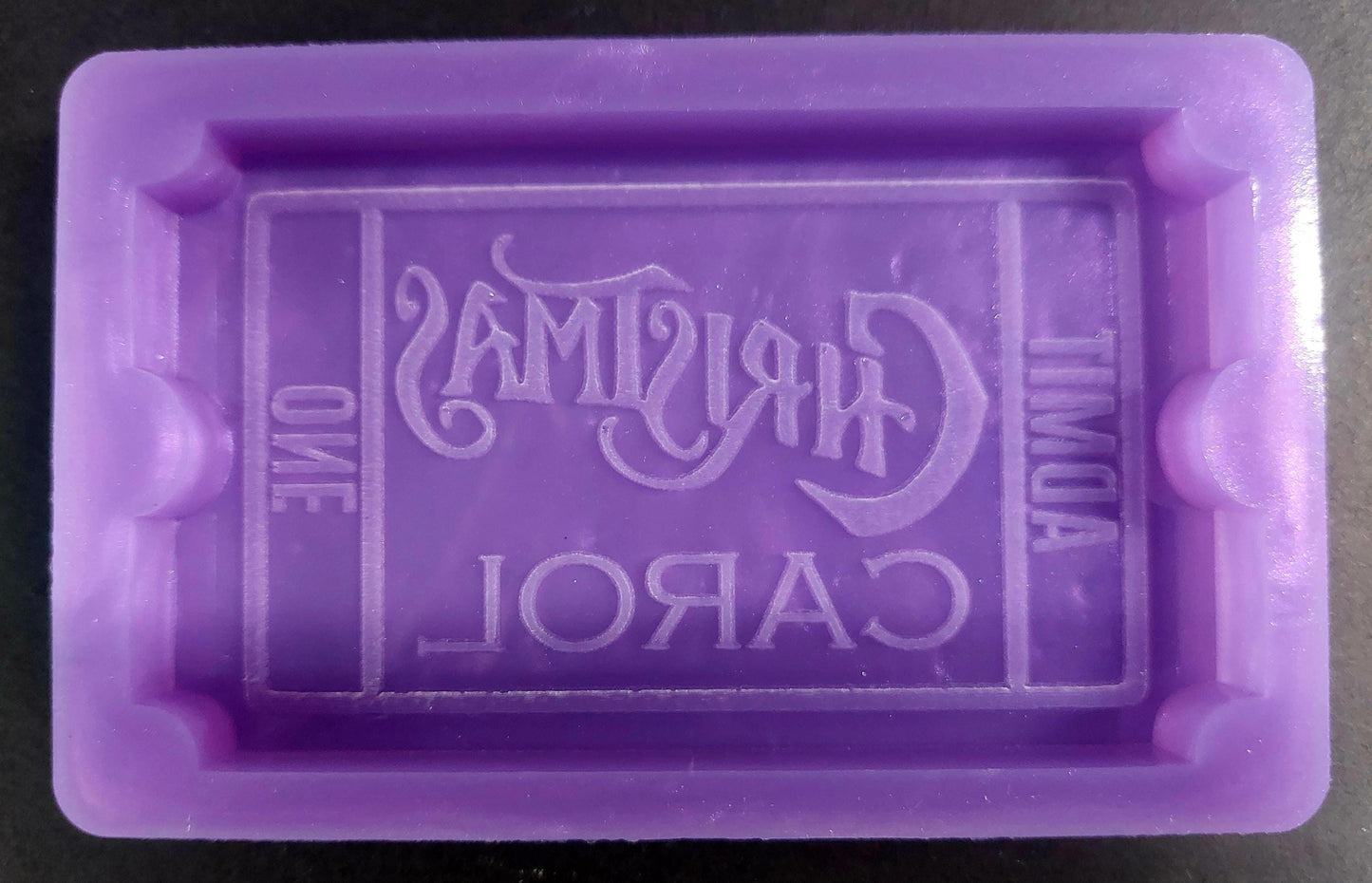 Christmas Carol BIG Ticket Silicone Mould for wax, resin and more