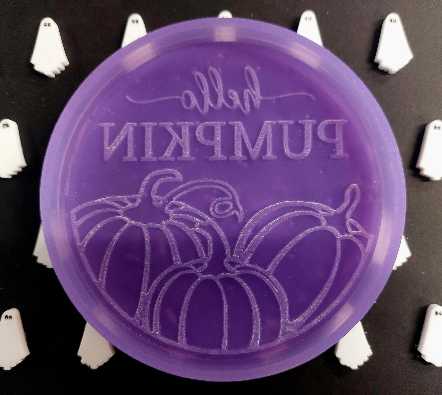 Hello Pumpkin Disc Silicone Mould for wax resin soap