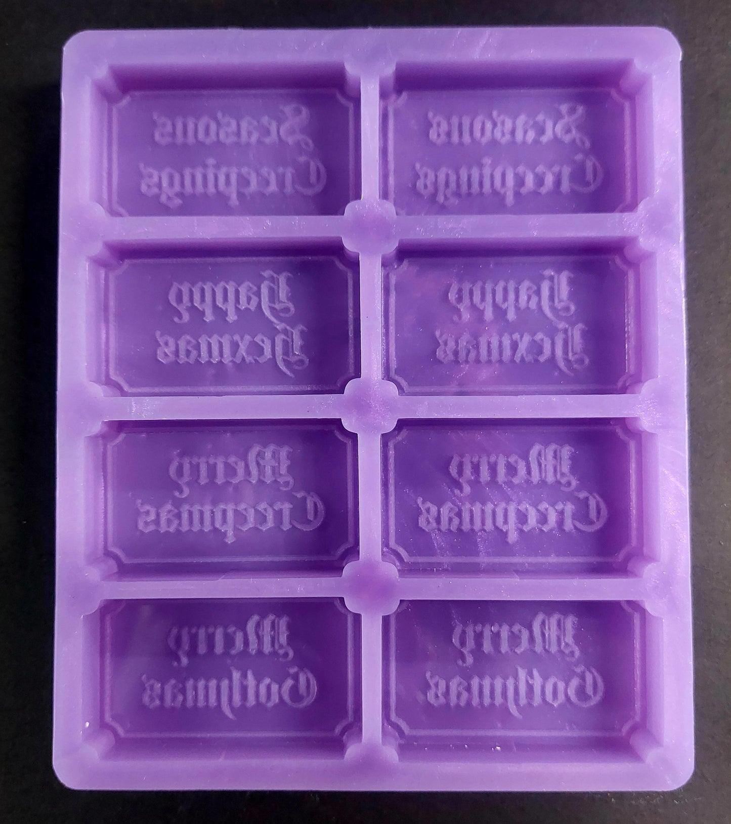 Merry Creepmas Alternative Christmas Tickets 8 Cell Silicone Mould for wax, resin, soap etc