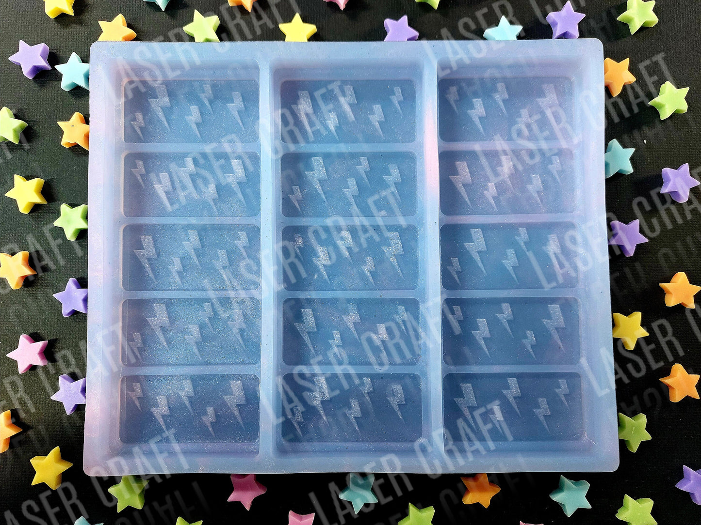 Lightning Bolts Triple Snap Bar Silicone Mould for wax melts