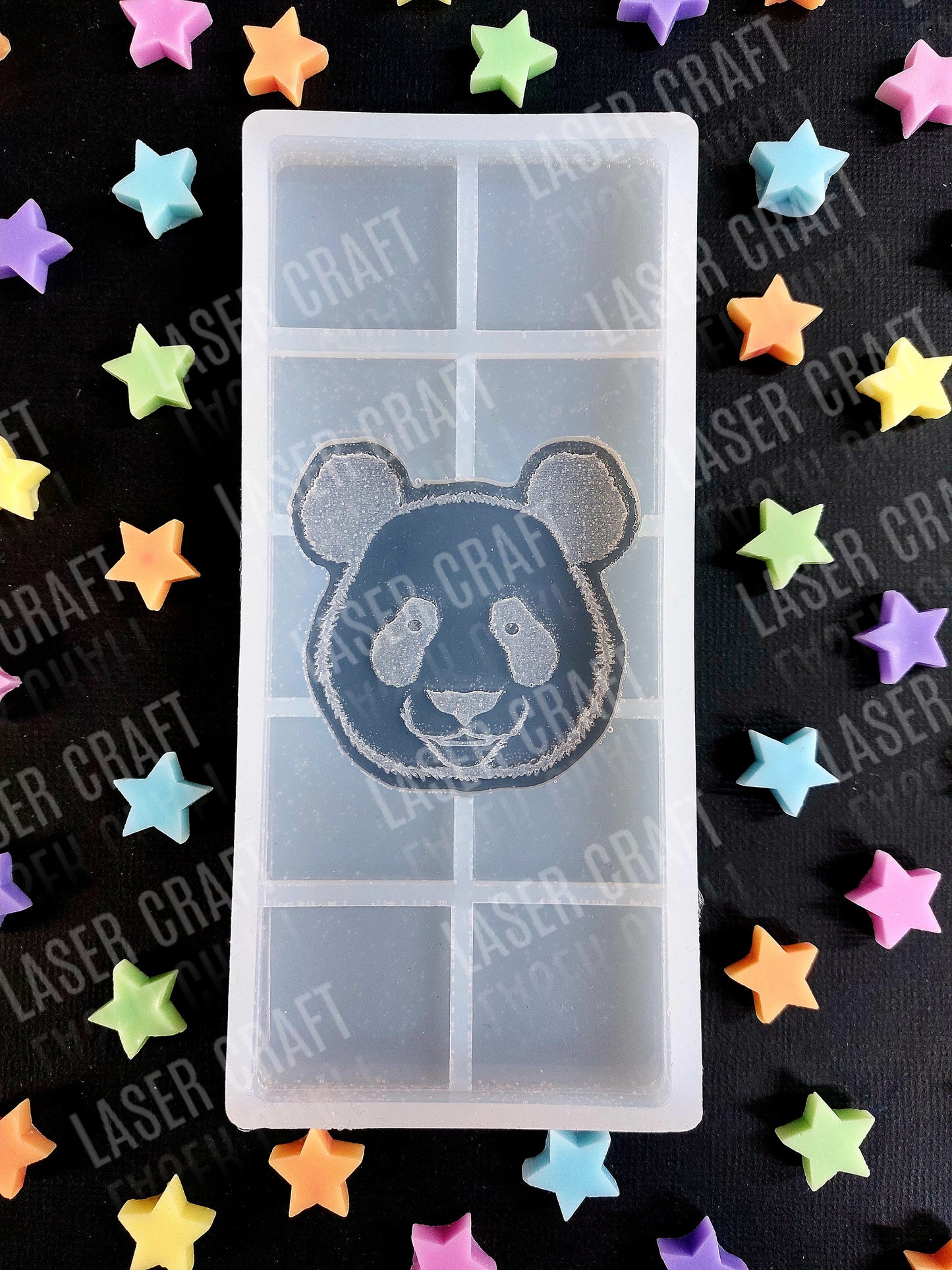 Animal Snap Bar Silicone Moulds for wax. Panda, lion, tiger, zebra, rhino, leopard, elephant and giraffe.