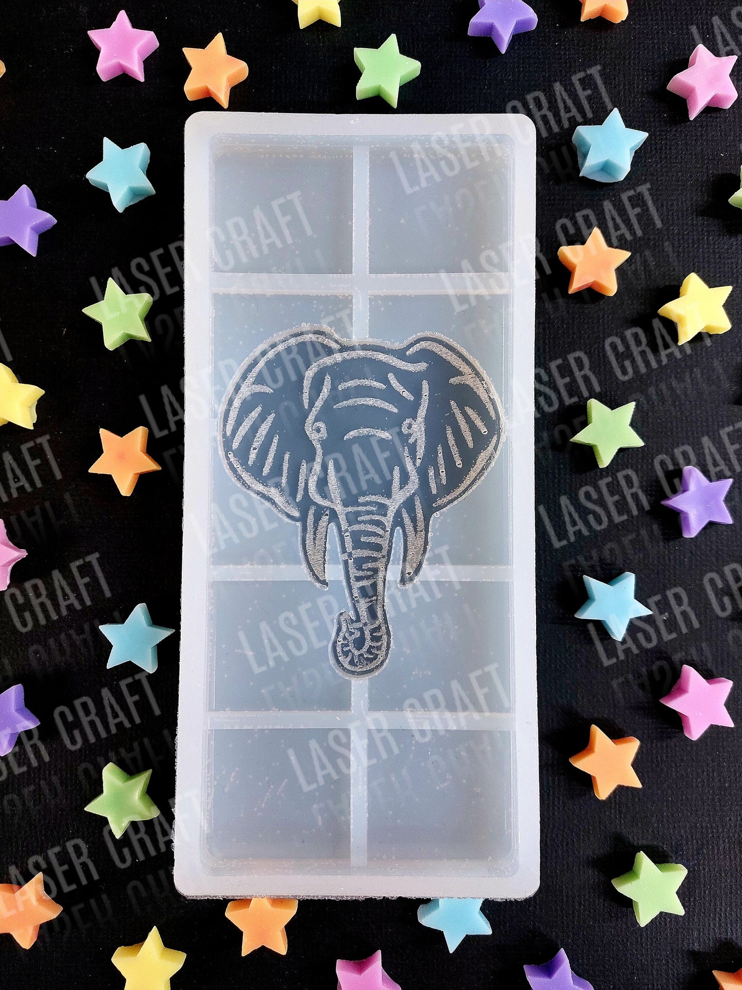 Animal Snap Bar Silicone Moulds for wax. Panda, lion, tiger, zebra, rhino, leopard, elephant and giraffe.