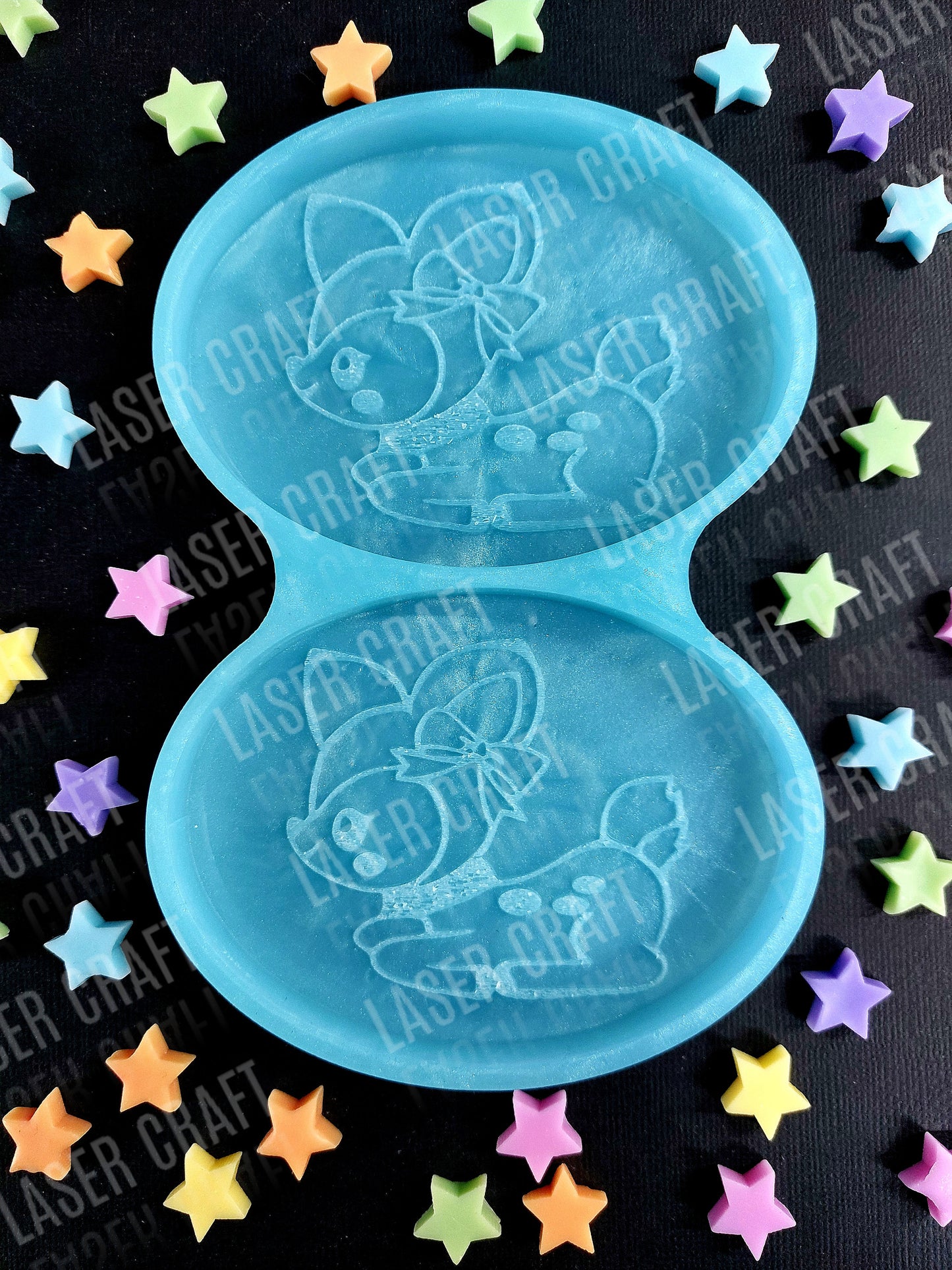 Double Reindeer Silicone Mould for wax melts, resin and more