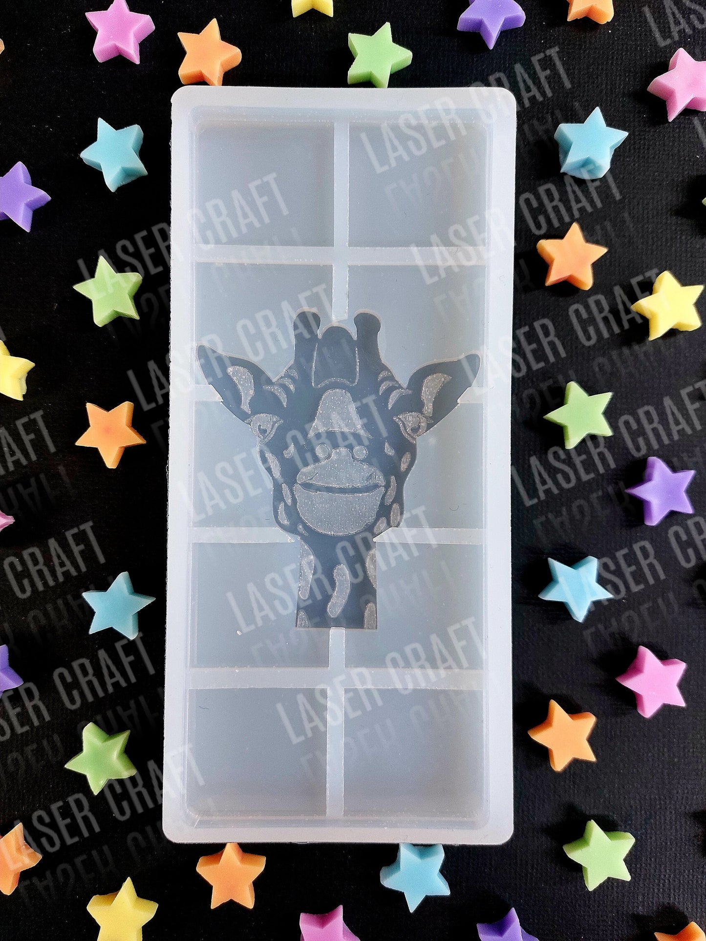 Animal Snap Bar Silicone Moulds for wax. Panda, lion, tiger, zebra, rhino, leopard, elephant and giraffe.