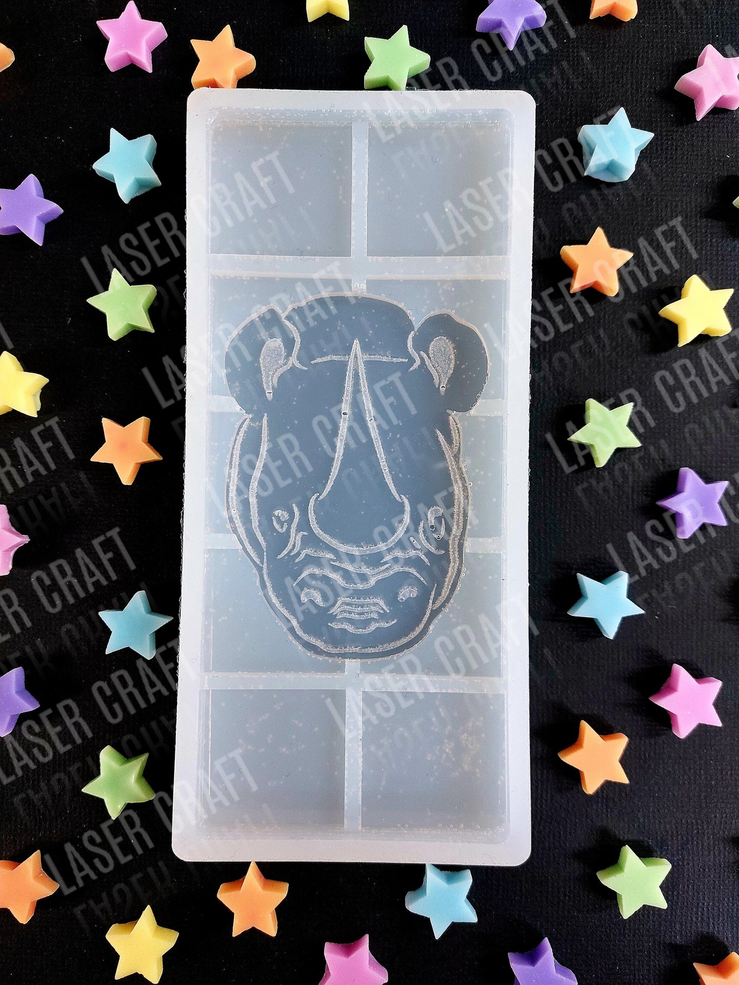 Animal Snap Bar Silicone Moulds for wax. Panda, lion, tiger, zebra, rhino, leopard, elephant and giraffe.