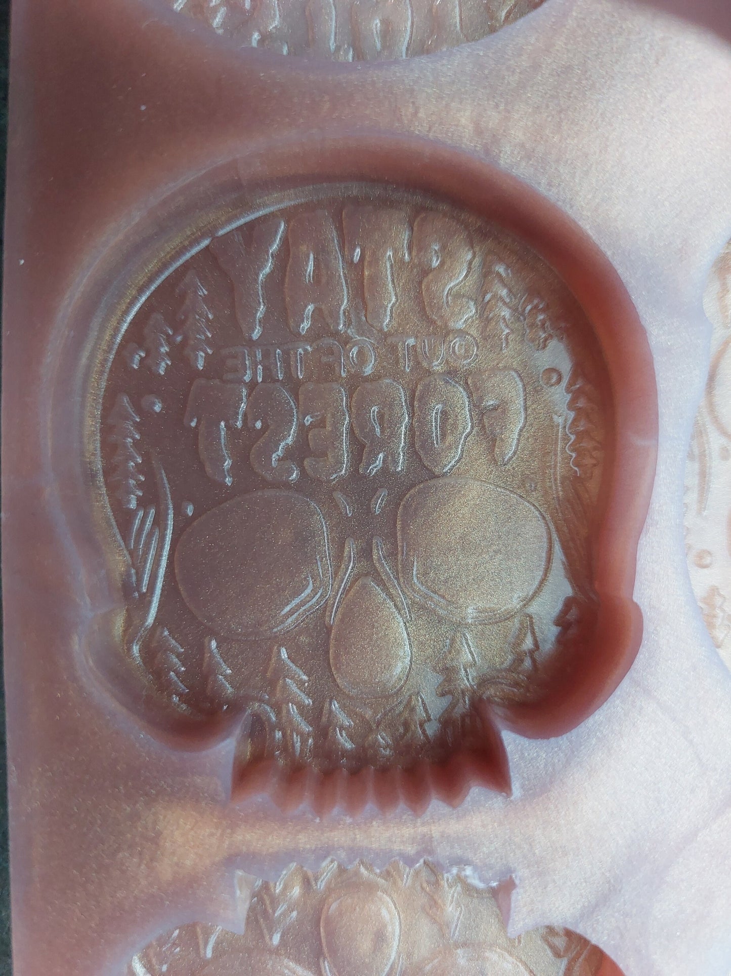 Forest Skull 6 Cell Silicone Mould for wax, resin, soap
