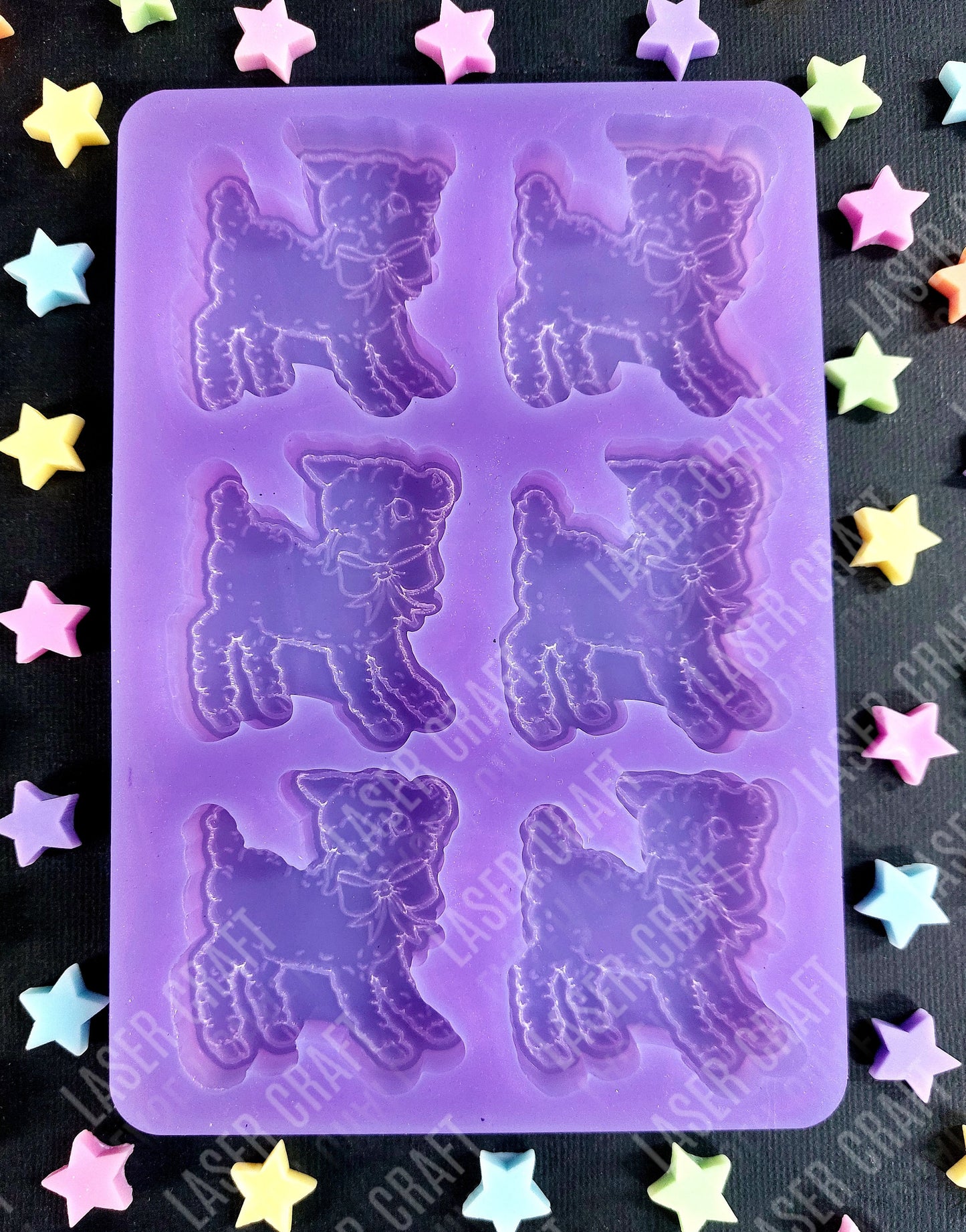 Spring Lamb 6 Cell Silicone Mould for wax, resin, soap etc