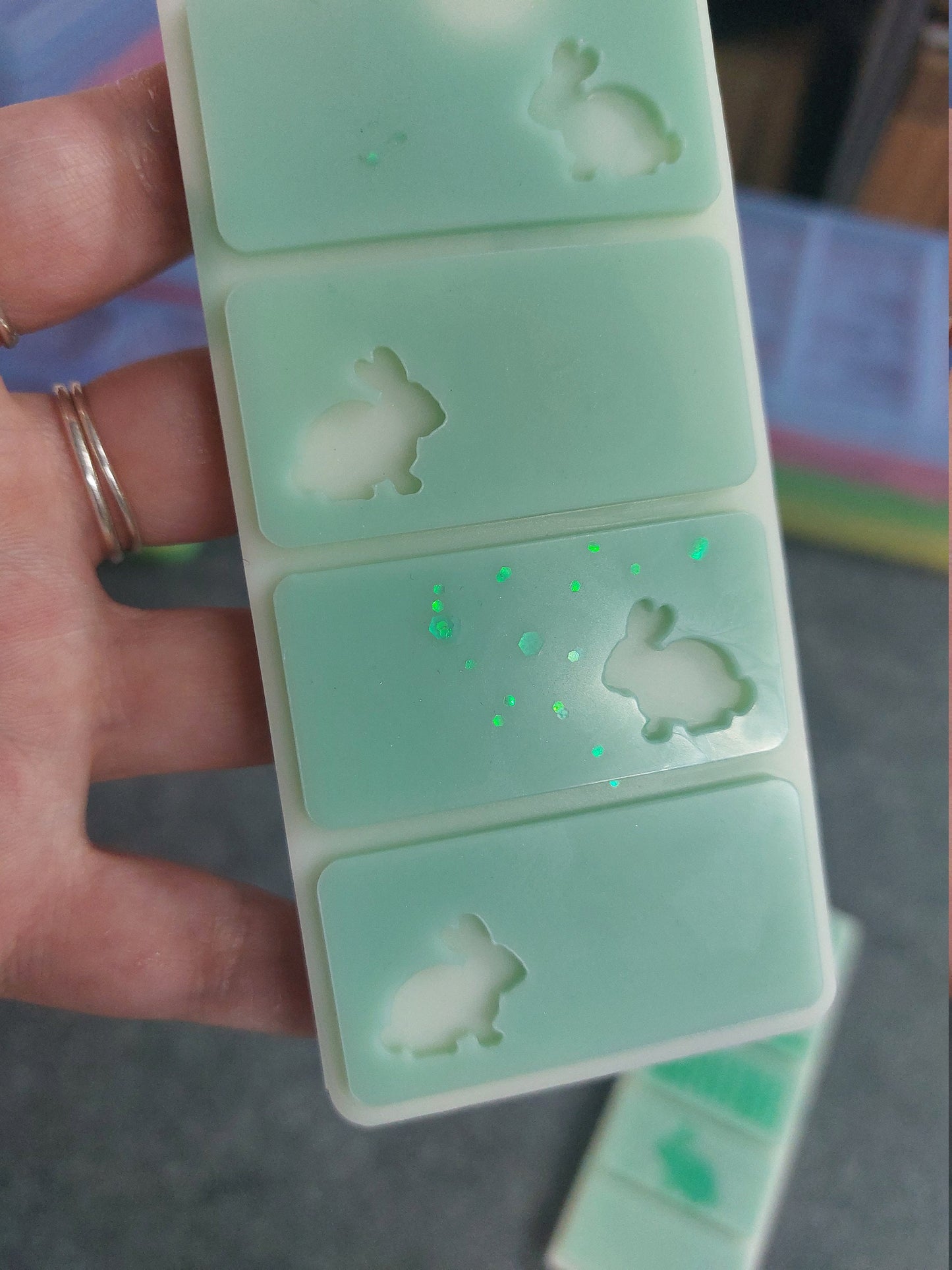 Bunny Triple Snap Bar Mould for wax