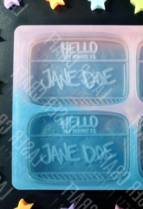 Jane Doe Tag 4 Cell Silicone Mould for wax, resin etc