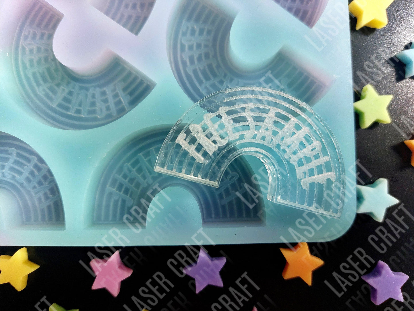 Rainbow Free Sample 8 Cell Silicone Mould for wax, resin etc