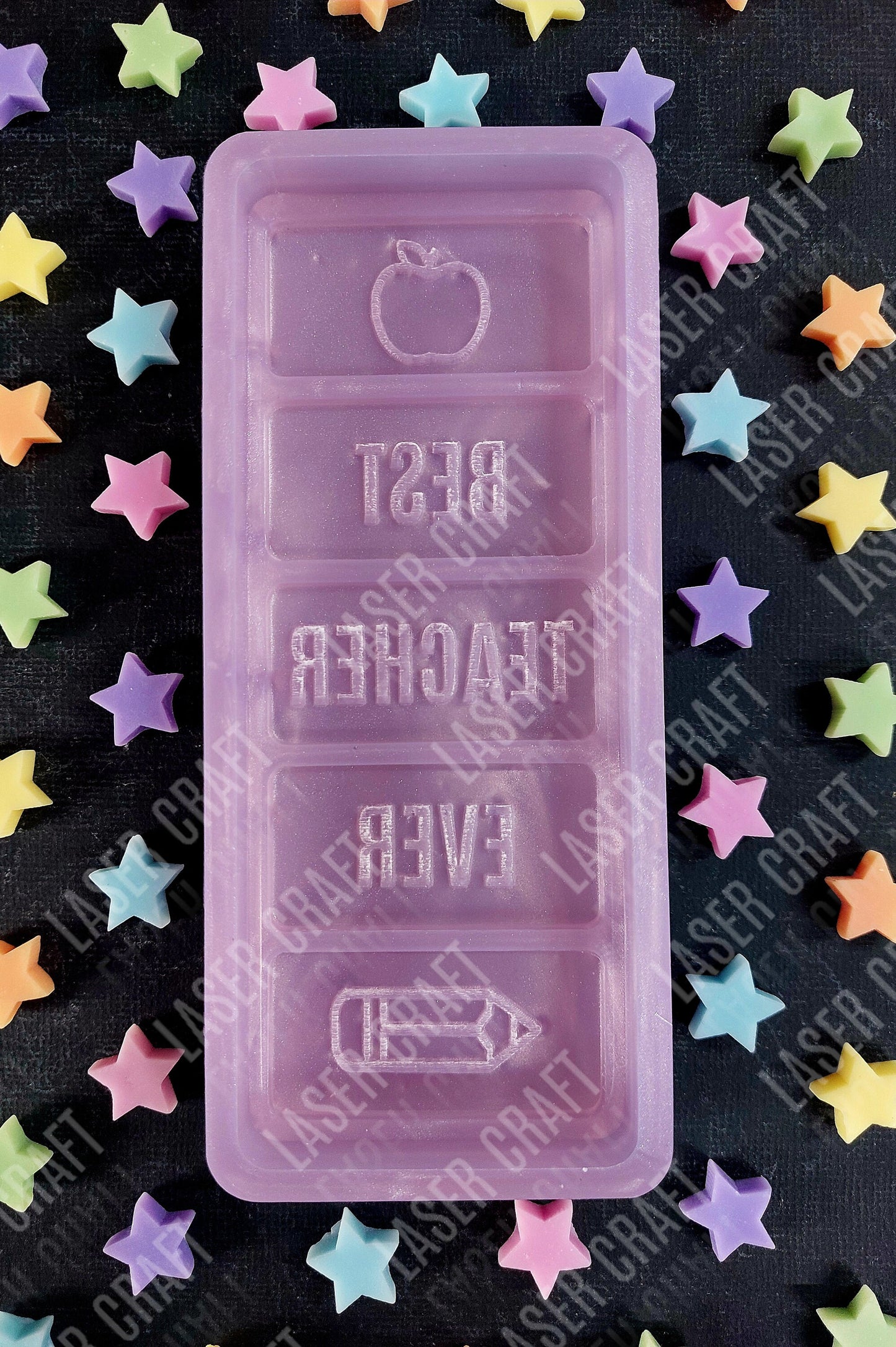 Best Teacher Ever Snap Bar Silicone Mould for wax