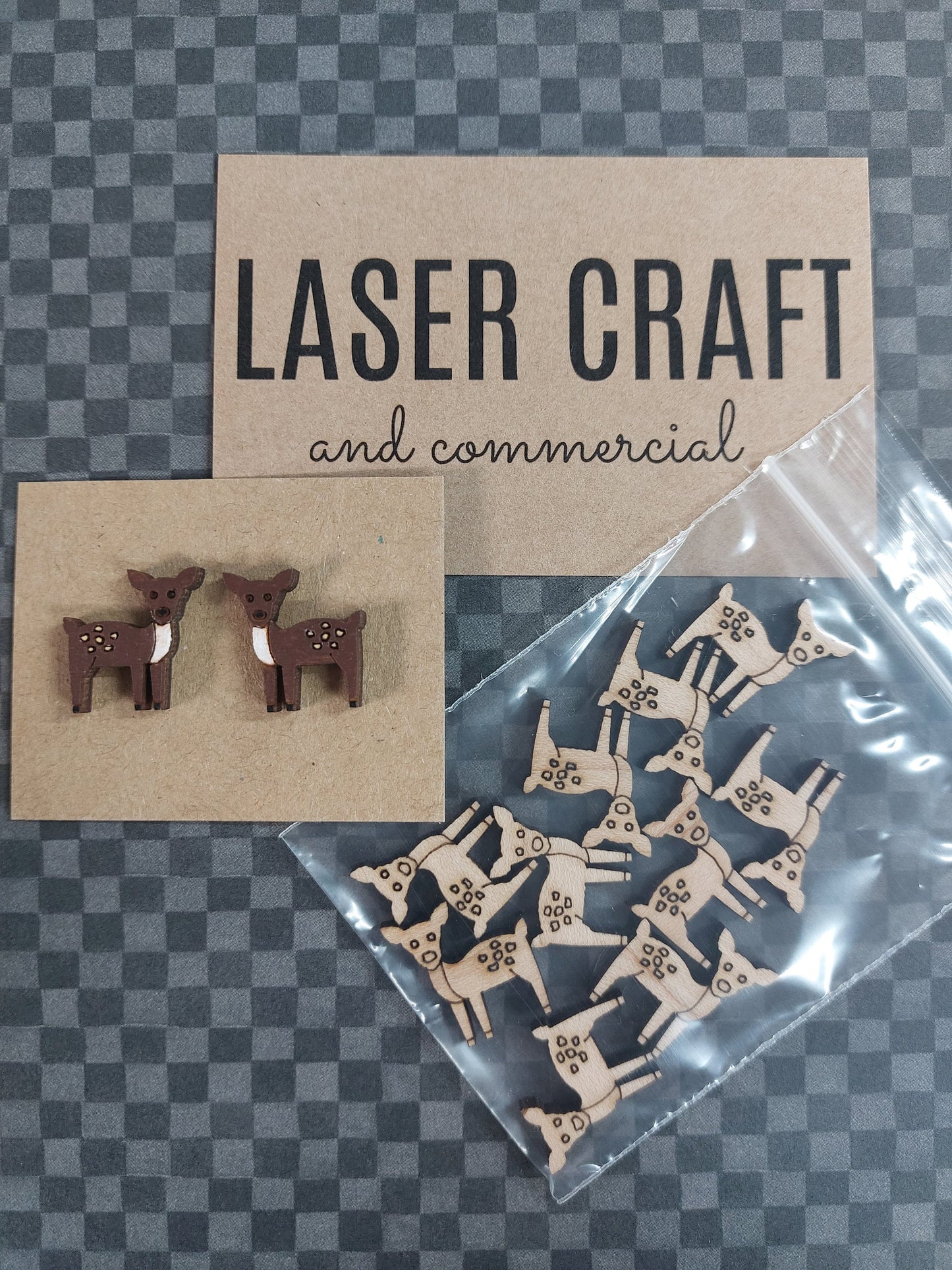 Earrings Deer, Laser Cut Solid Maple Wood Deer Earring Blanks, Jewellery Making