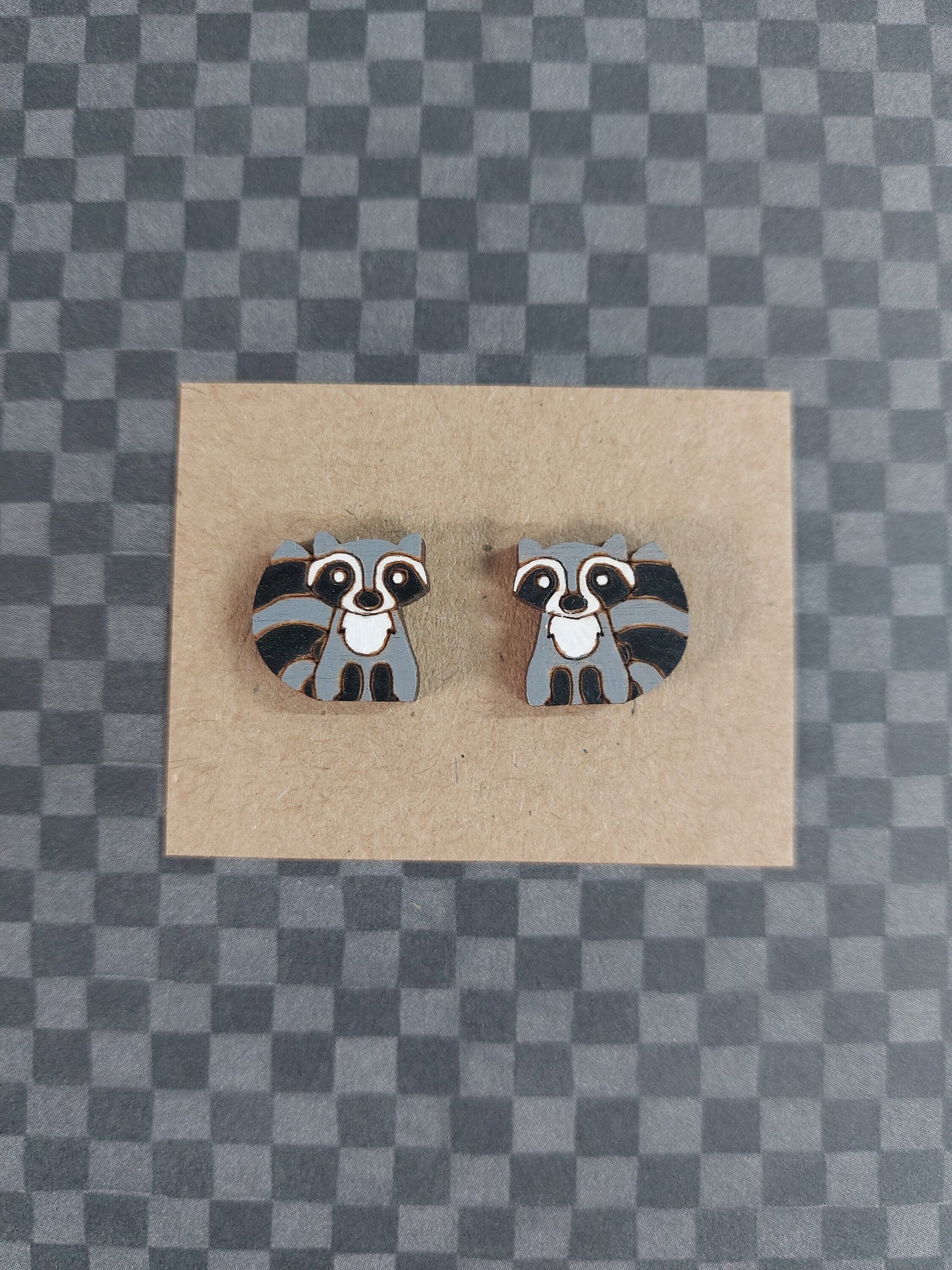 Earrings Raccoon, Laser Cut Solid Maple Wood Raccoon Earring Blanks, Jewellery Making