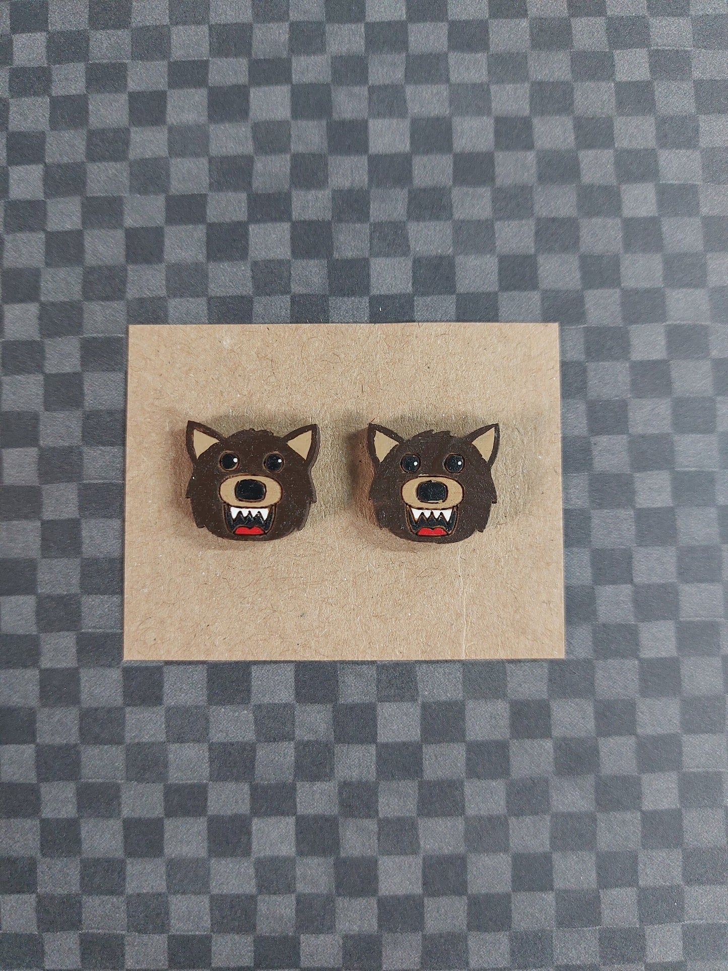 Earrings Werewolf, Laser Cut Solid Maple Wood Werewolf Earring Blanks, Jewellery Making