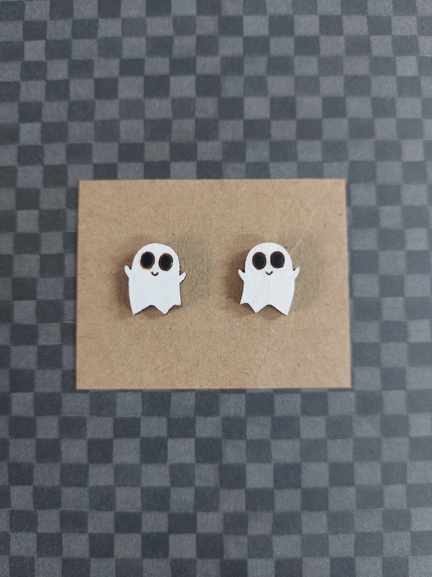 Earrings Ghost, Laser Cut Solid Maple Wood Ghost Earring Blanks, Jewellery Making