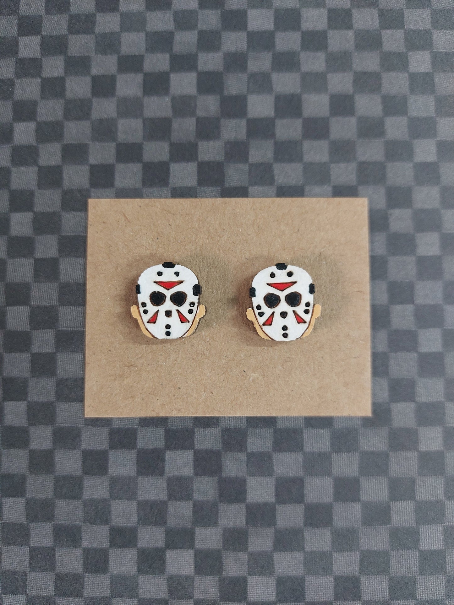 Earrings Hockey Mask, Laser Cut Solid Maple Wood Jason Hockey Earring Blanks, Jewellery Making
