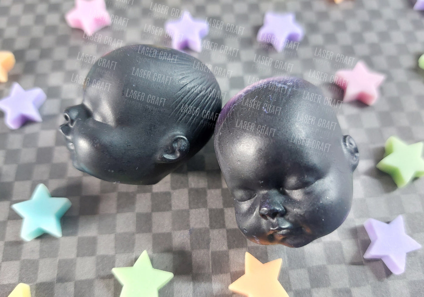 Baby Doll Head Silicone Mould for wax, resin, soap etc
