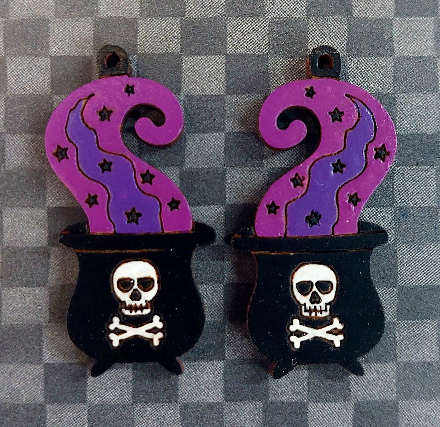Earrings Cauldron, Laser Cut Solid Maple Wood Cauldron Earring Blanks, Jewellery Making