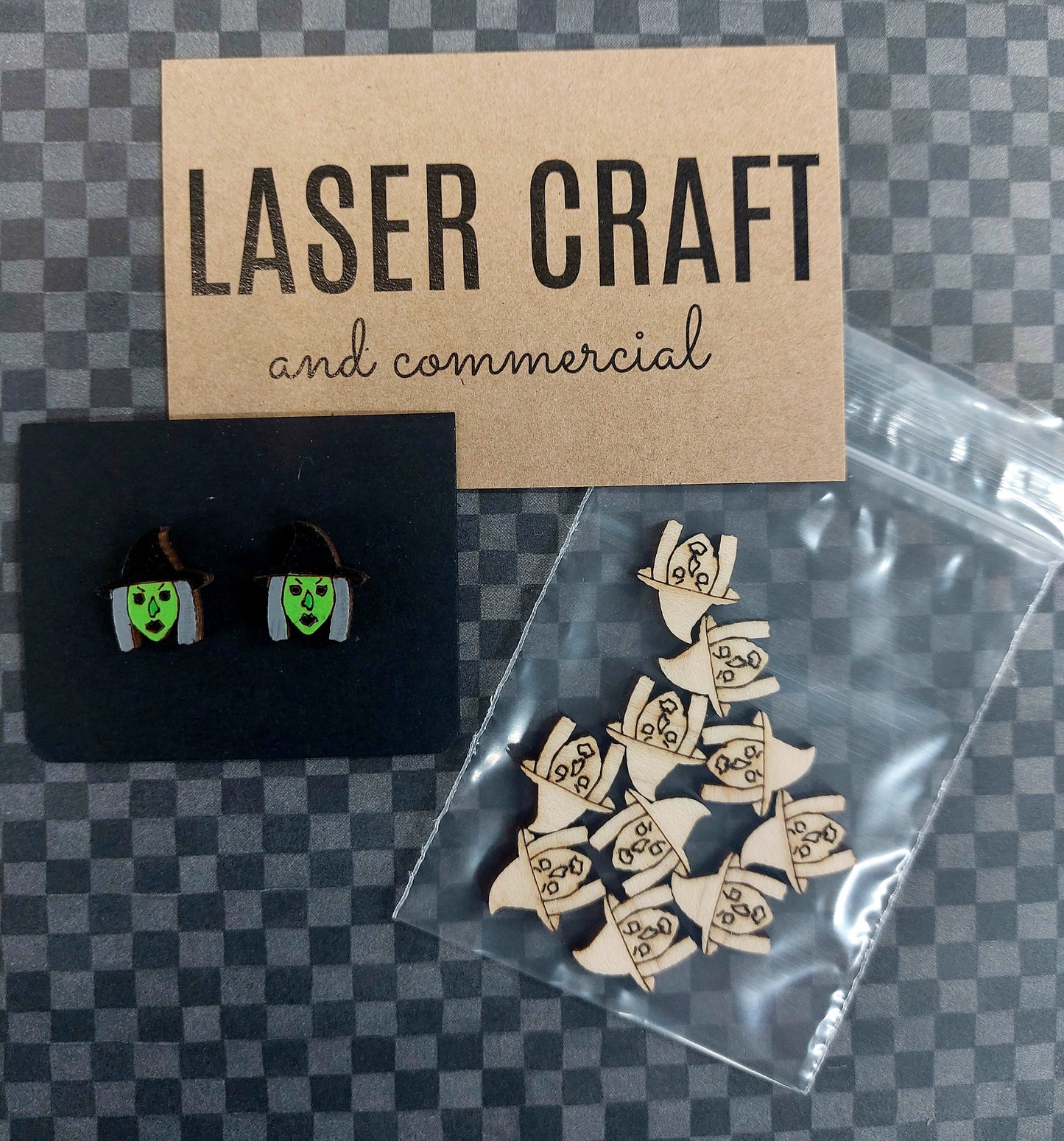 Earrings Witch, Laser Cut Solid Maple Wood Witch Earring Blanks, Jewellery Making