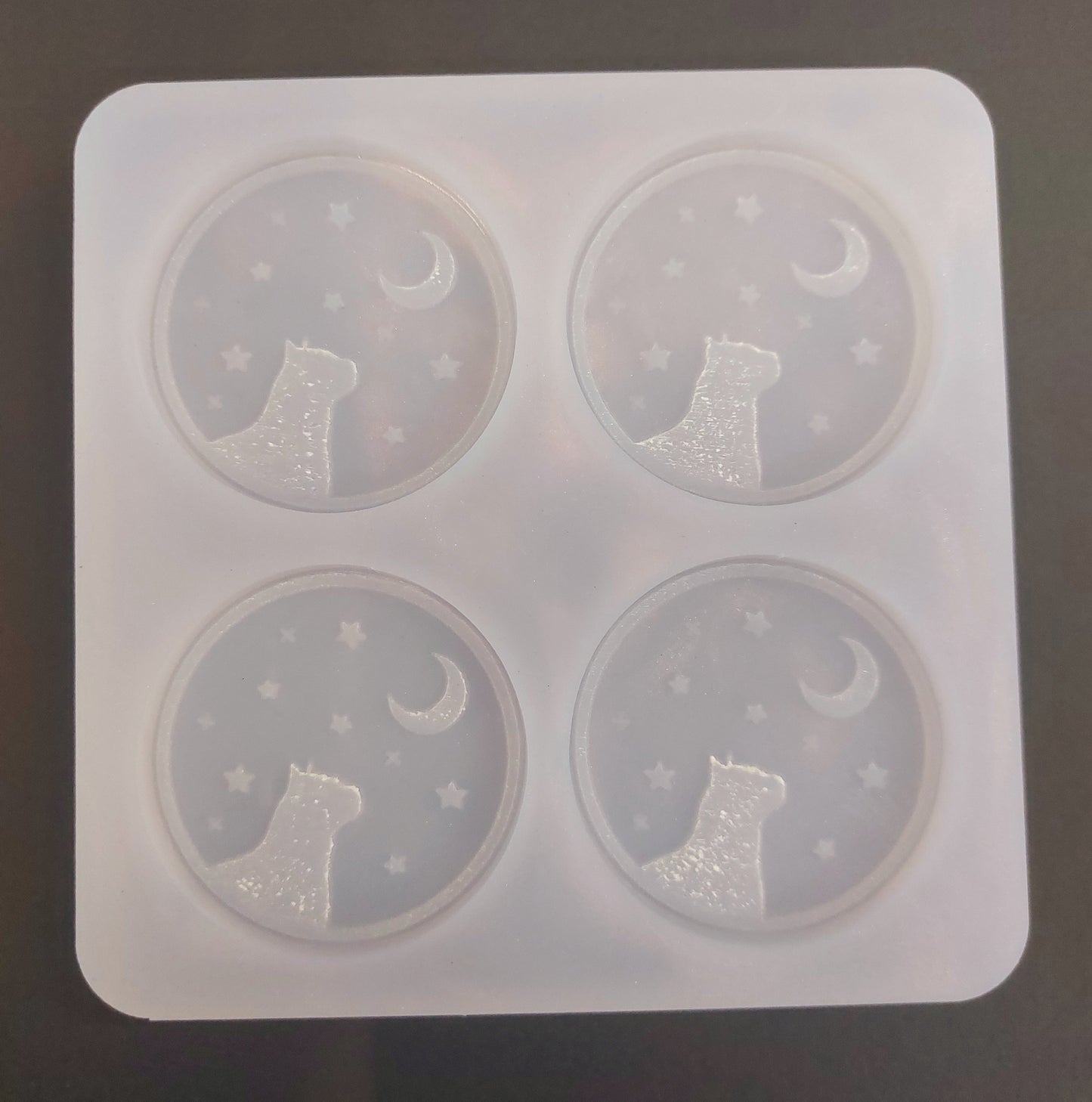 Cat and Moon Disc 5mm Resin Mould