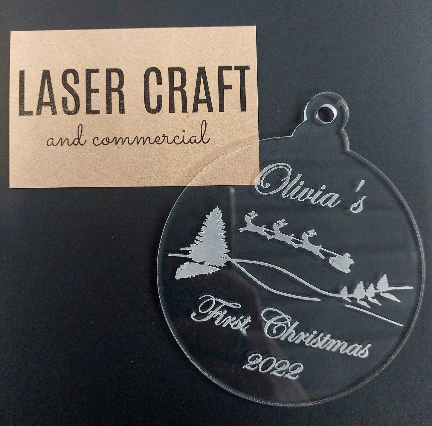 Christmas Bauble, Personalised First Christmas Acrylic Bauble, Tree Decoration