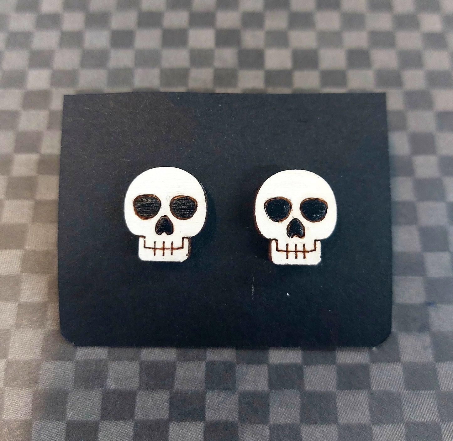 Earrings Skull, Laser Cut Solid Maple Wood Skull Earring Blanks, Jewellery Making