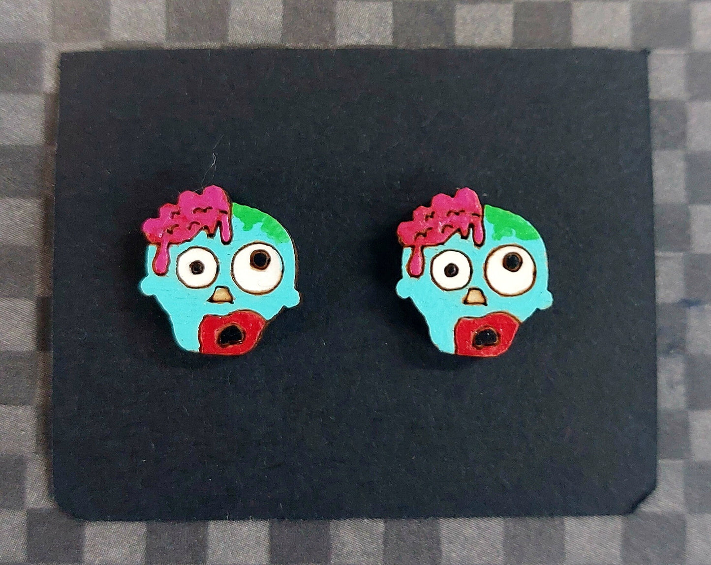 Earrings Zombie, Laser Cut Solid Maple Wood Zombie Earring Blanks, Jewellery Making