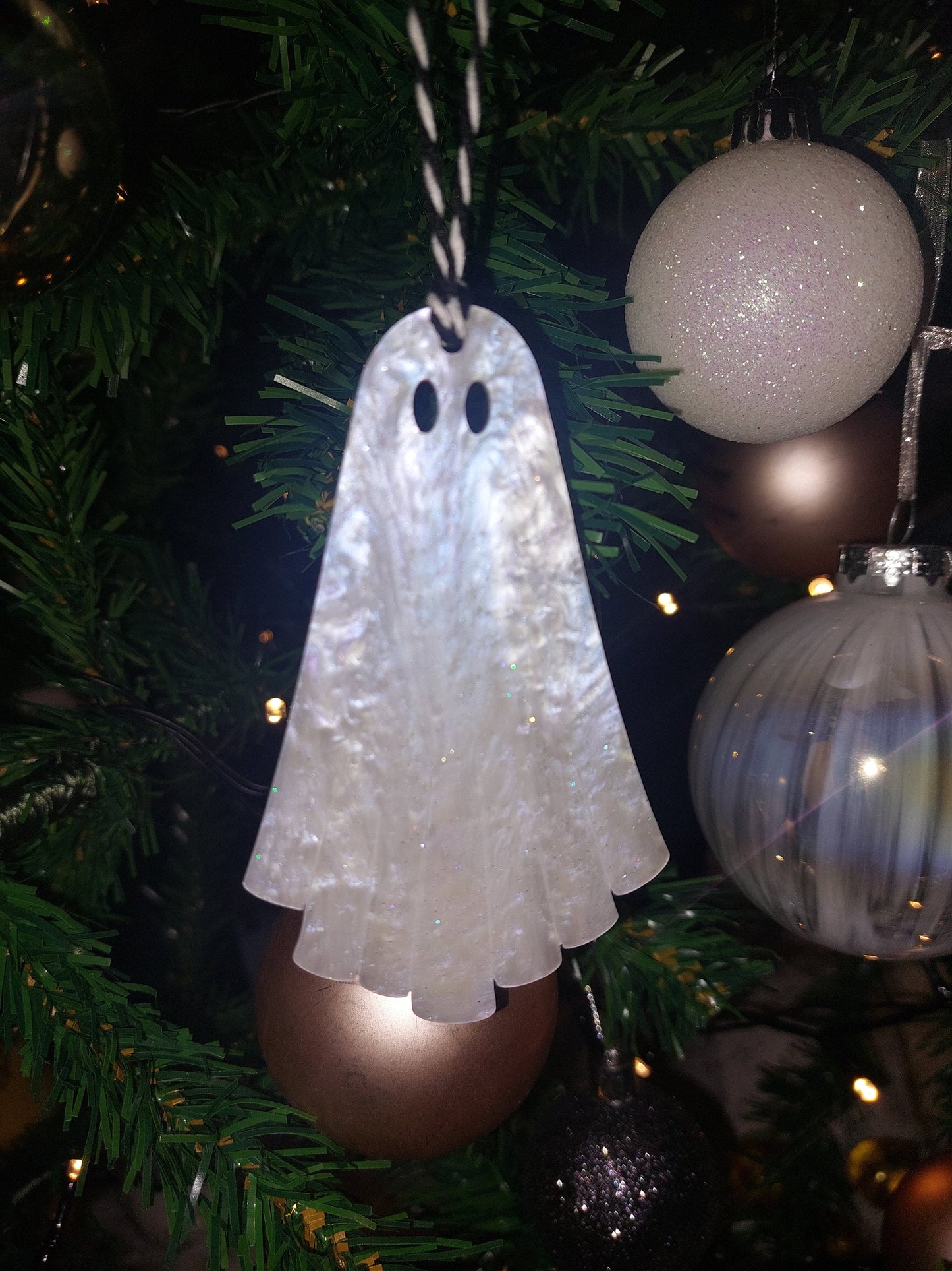 Ghost Christmas/Halloween Tree Acrylic Ornament