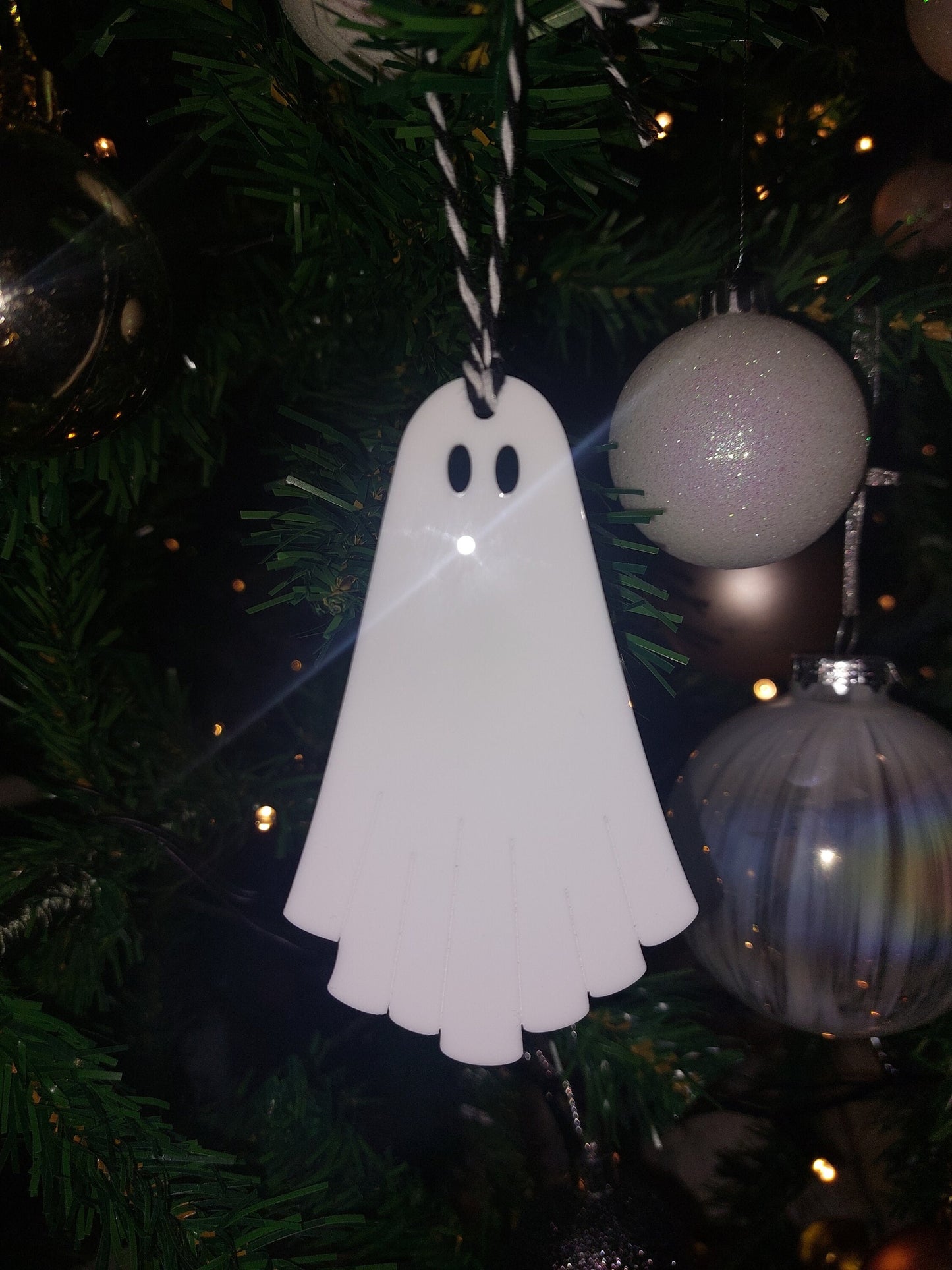 Ghost Christmas/Halloween Tree Acrylic Ornament