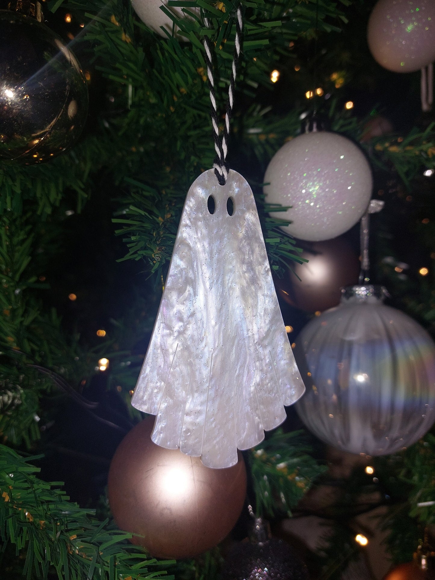 Ghost Christmas/Halloween Tree Acrylic Ornament