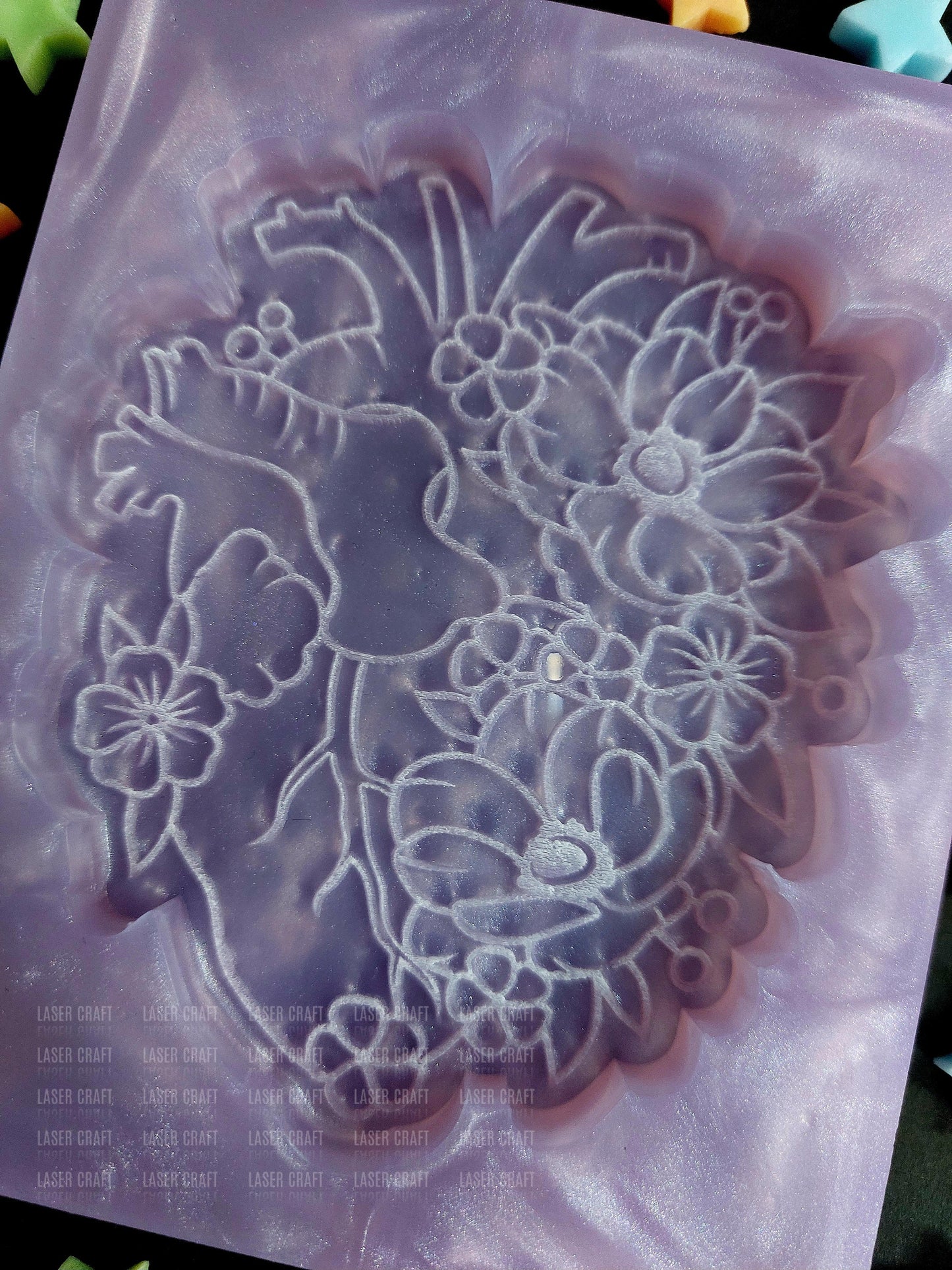 Flower Heart Silicone Mould for wax, resin etc