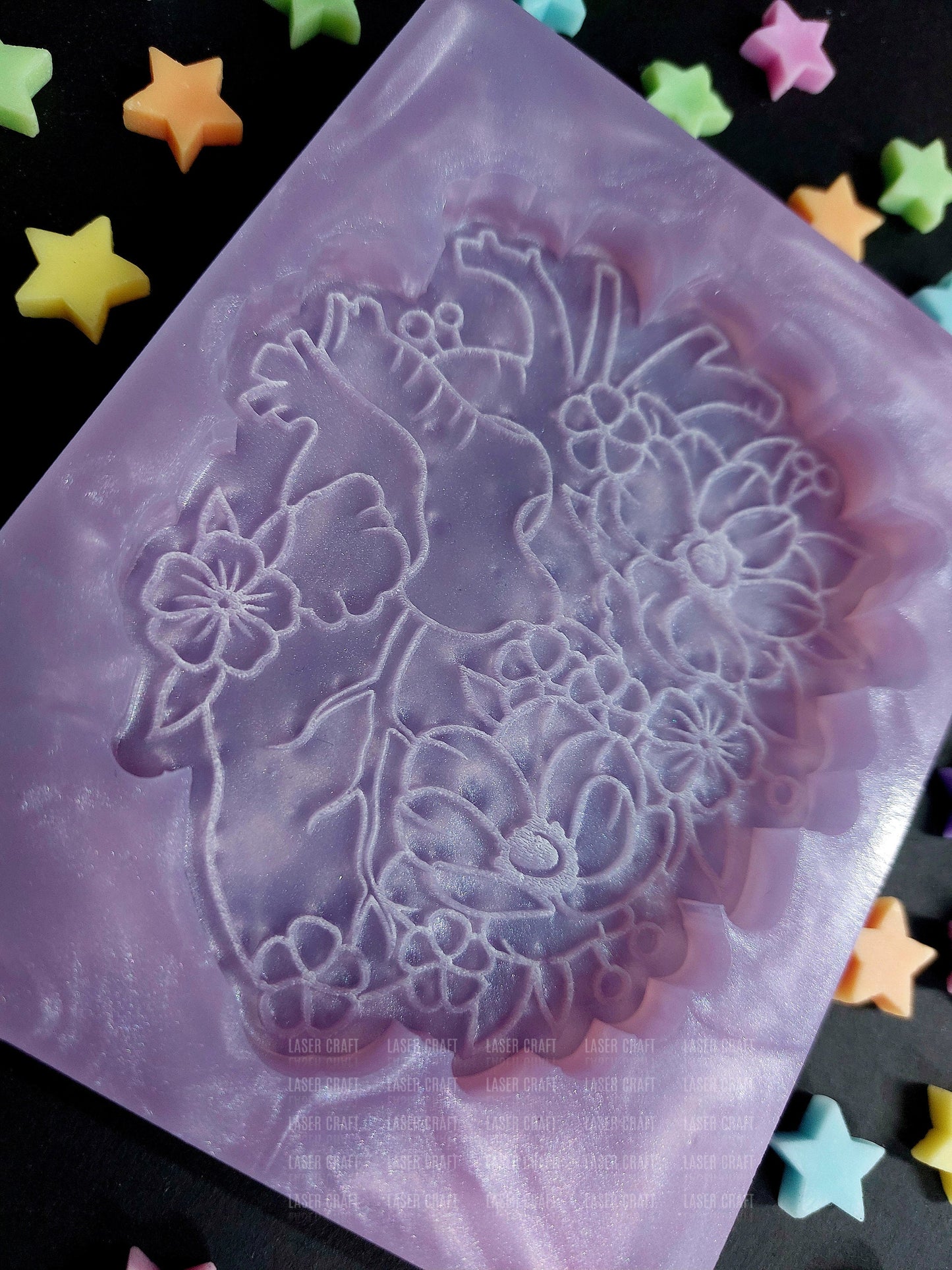 Flower Heart Silicone Mould for wax, resin etc