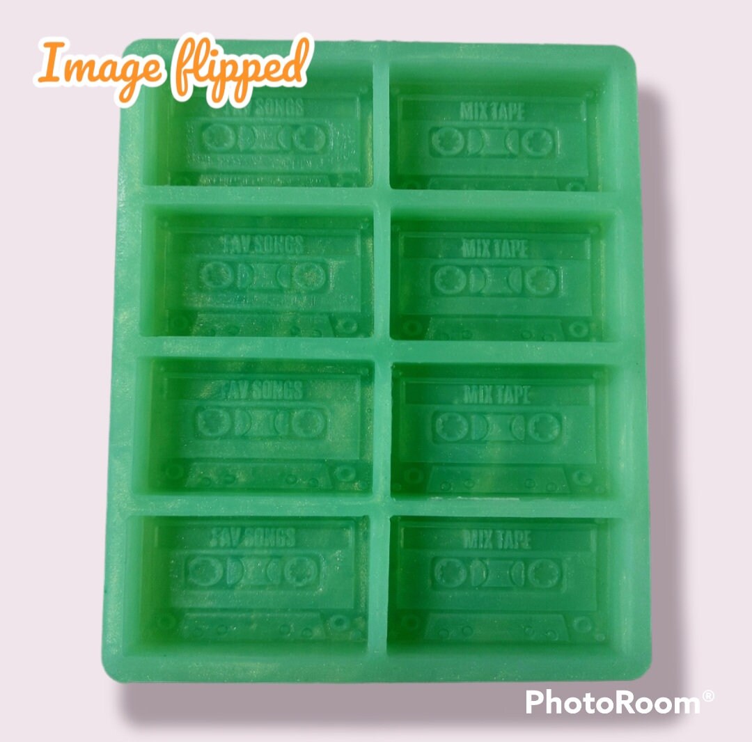 Cassette Tape 8 Cell Silicone Mould for wax, resin, soap