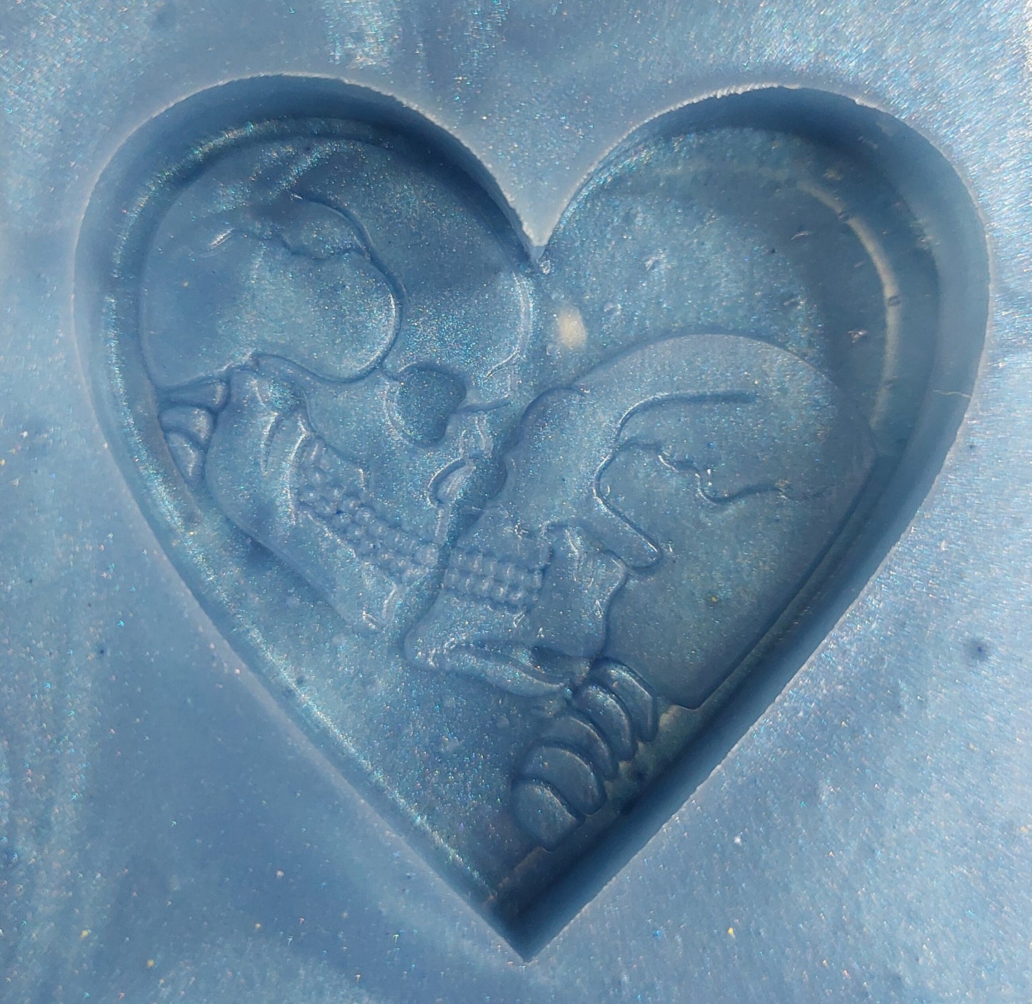 Skull Hearts 6 Cell Silicone Mould for wax, resin, soap