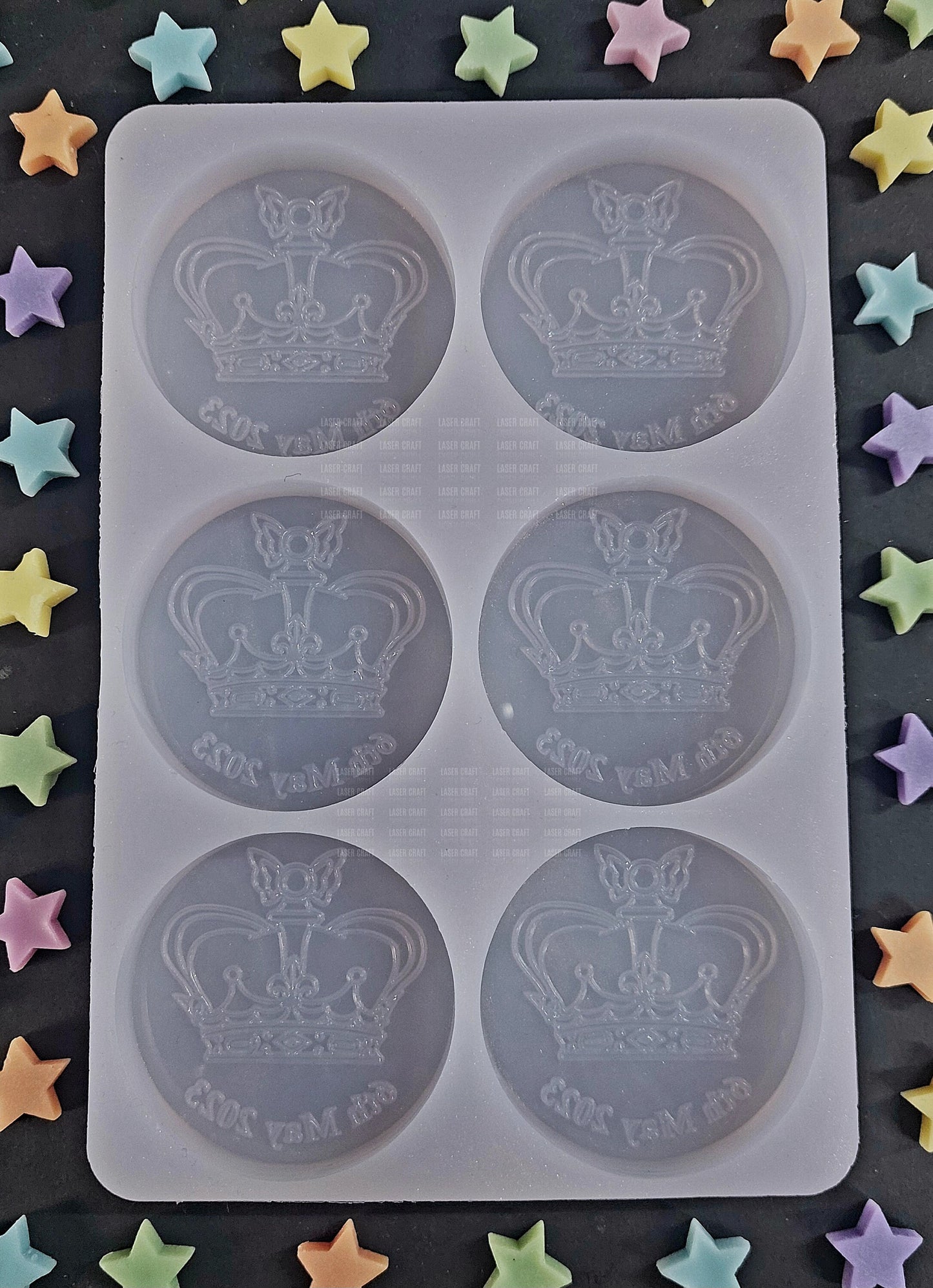 King Coronation 6 Cell Disc Mould for wax, resin, jesmonite etc