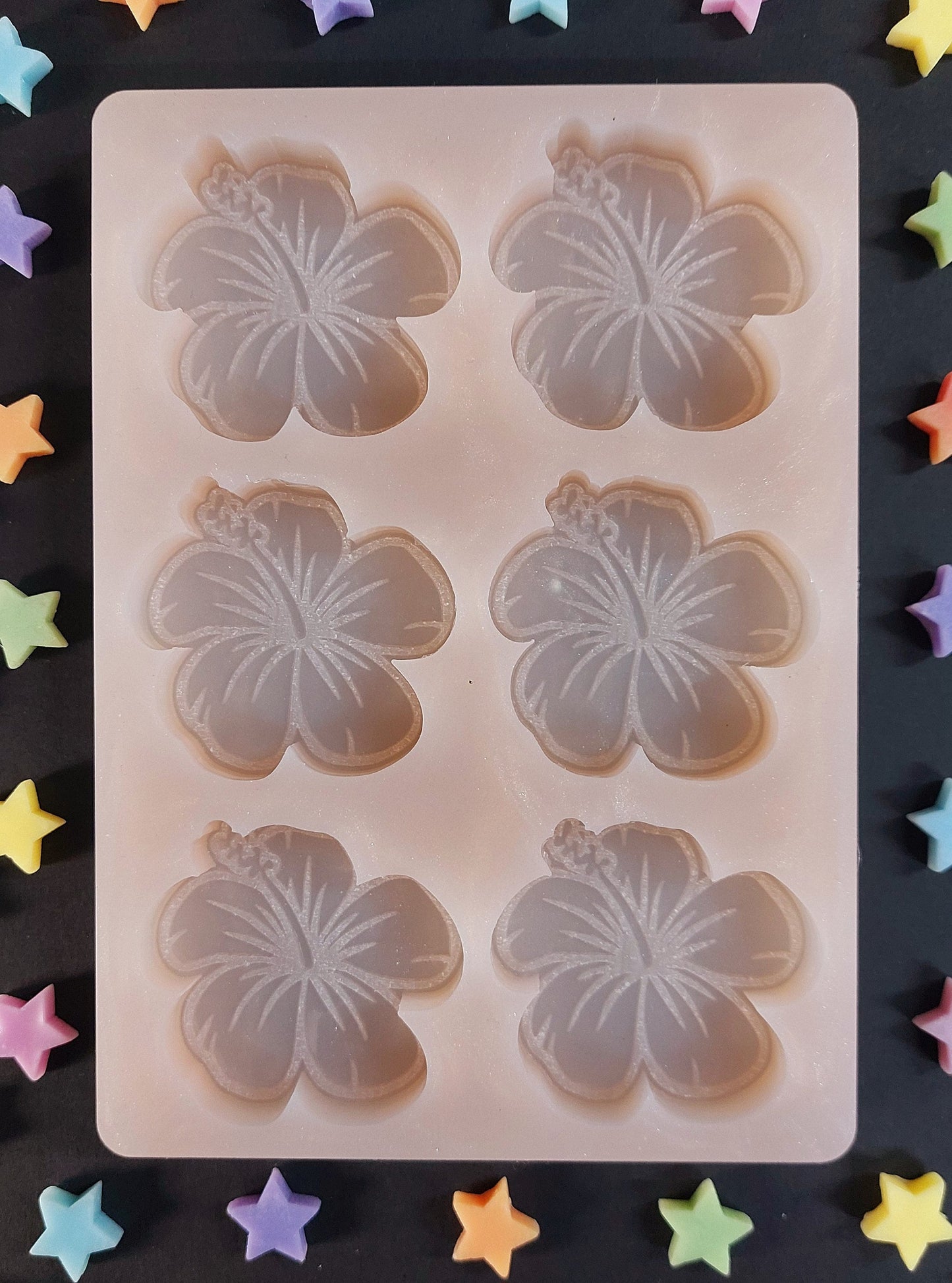 Hibiscus 6 Cell Mould for wax, resin, jesmonite etc