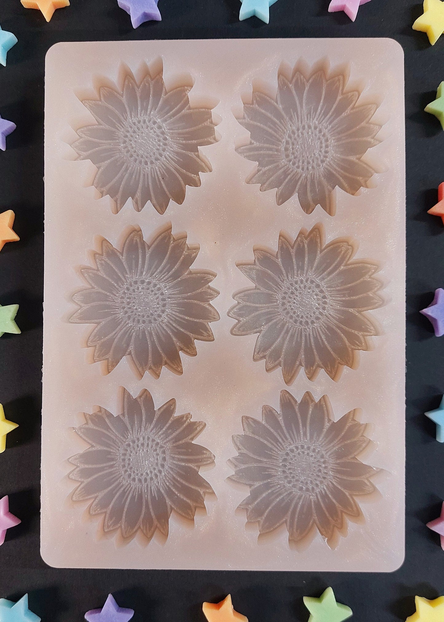 Sunflower 6 Cell Mould for wax, resin, jesmonite etc