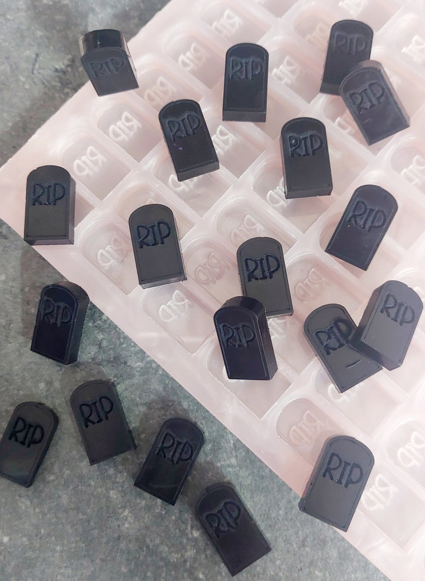 RIP Headstones Scoopable Silicone Mould for wax, resin, soap etc