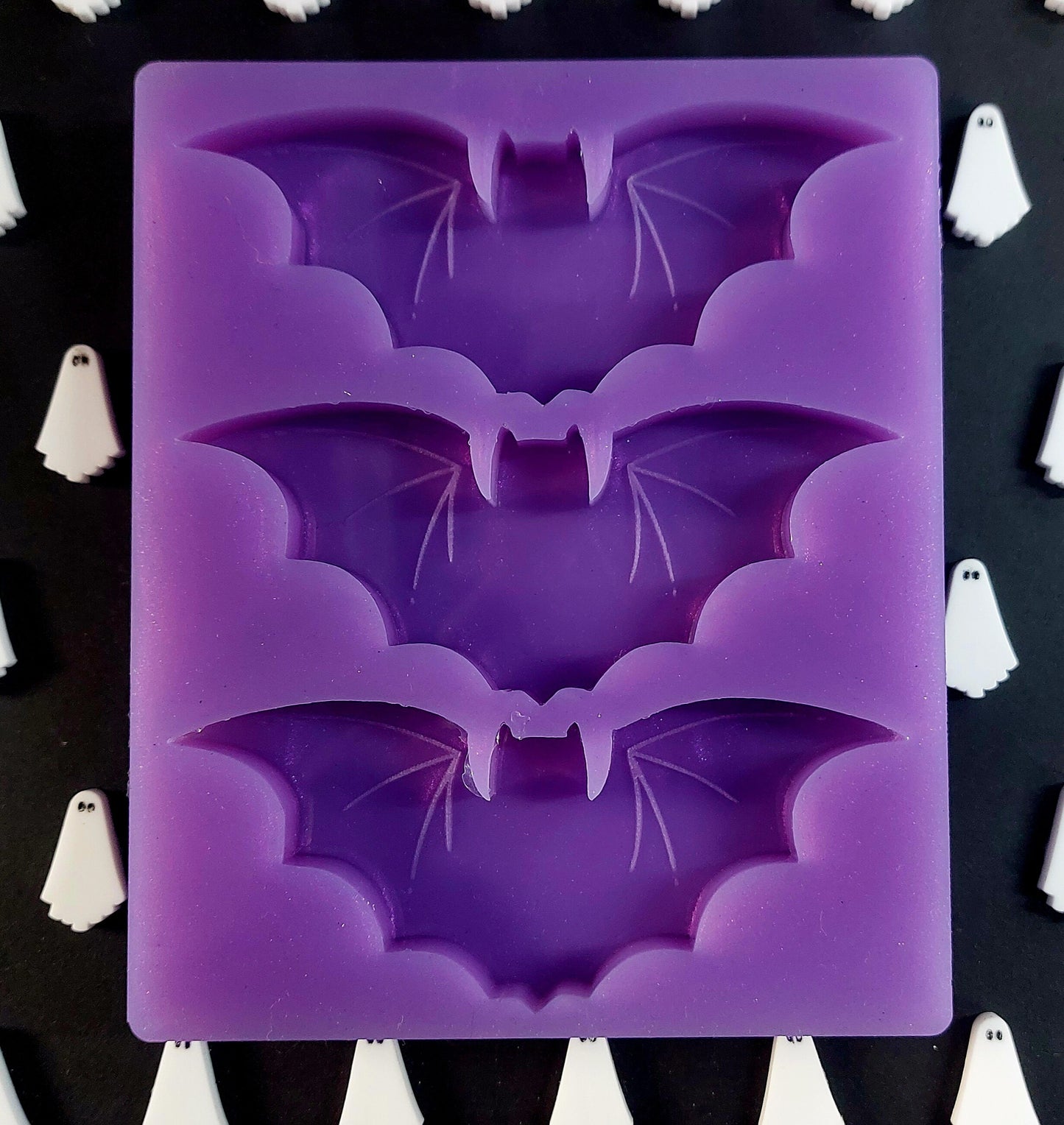 Bat 3 Cell Silicone Mould for wax resin soap etc