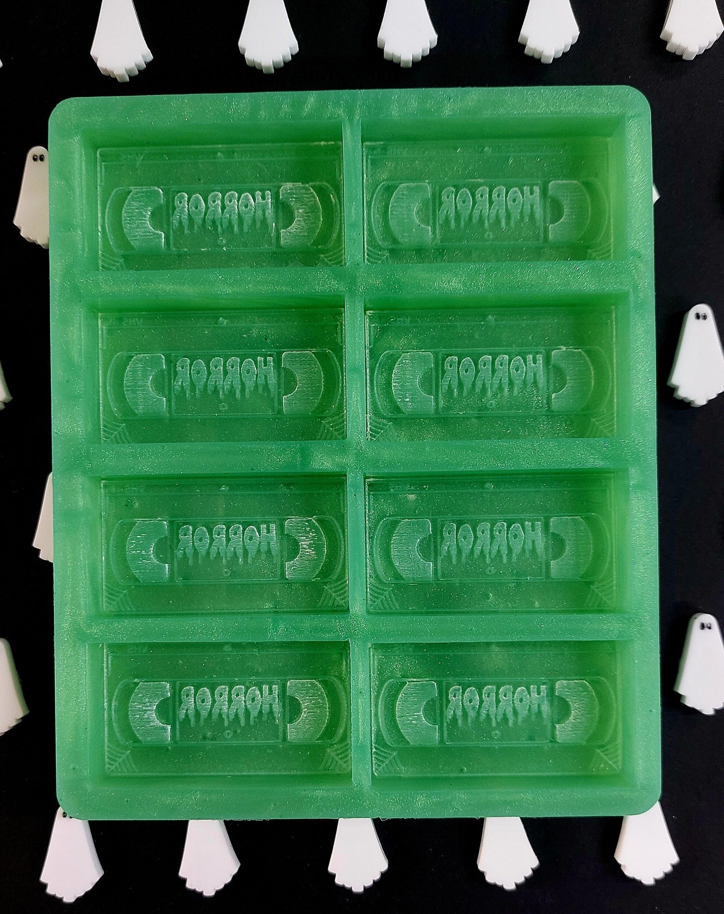 Horror VHS Tape 8 Cell Silicone Mould for wax, resin, soap