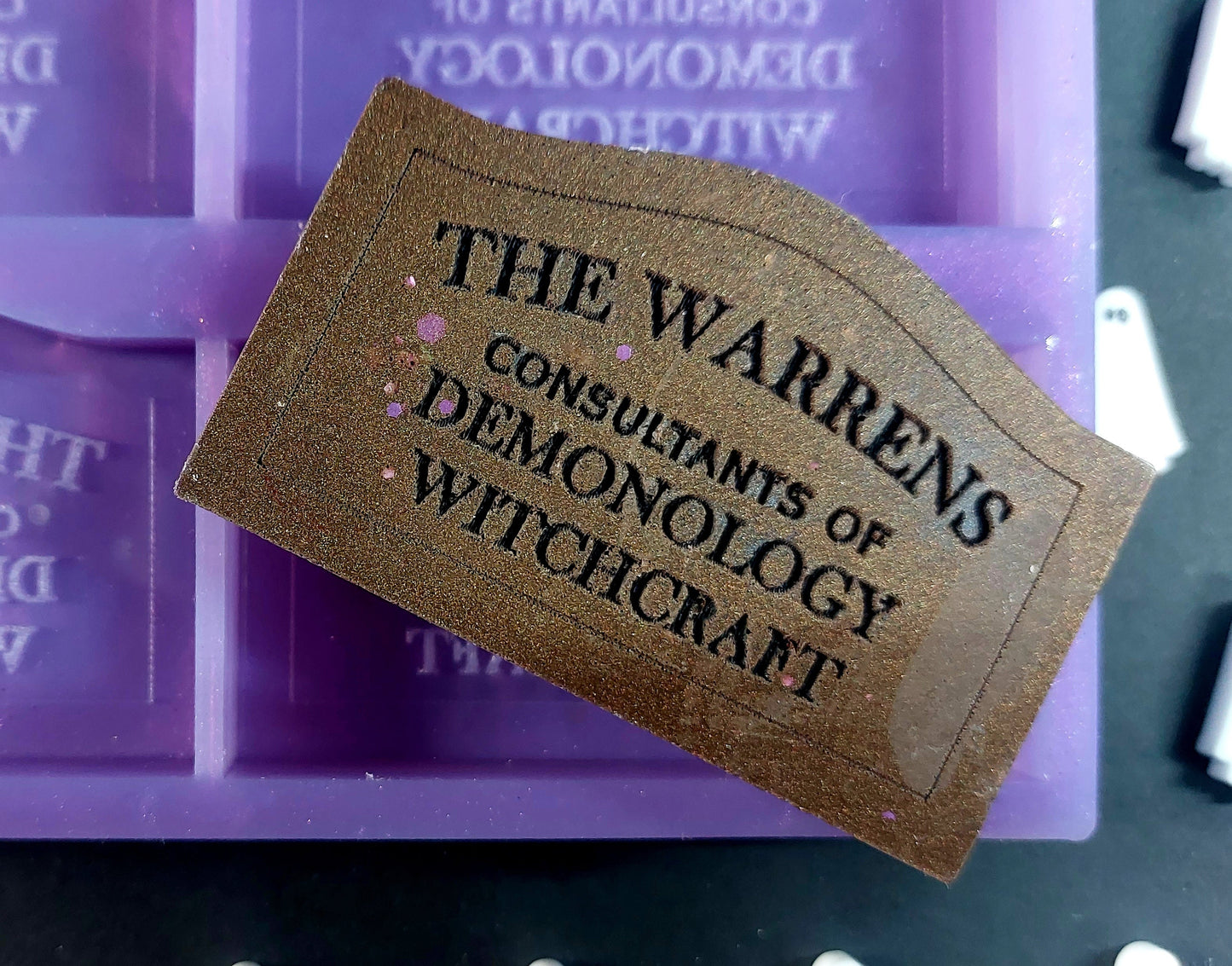 Creepy Sign 4 cell Silicone Mould for wax resin soap etc