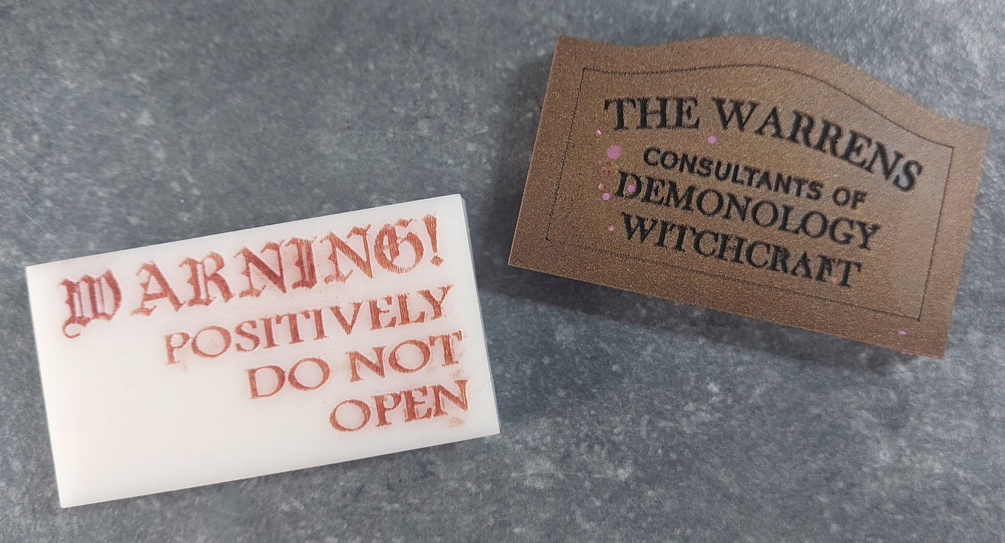 Creepy Sign 4 cell Silicone Mould for wax resin soap etc