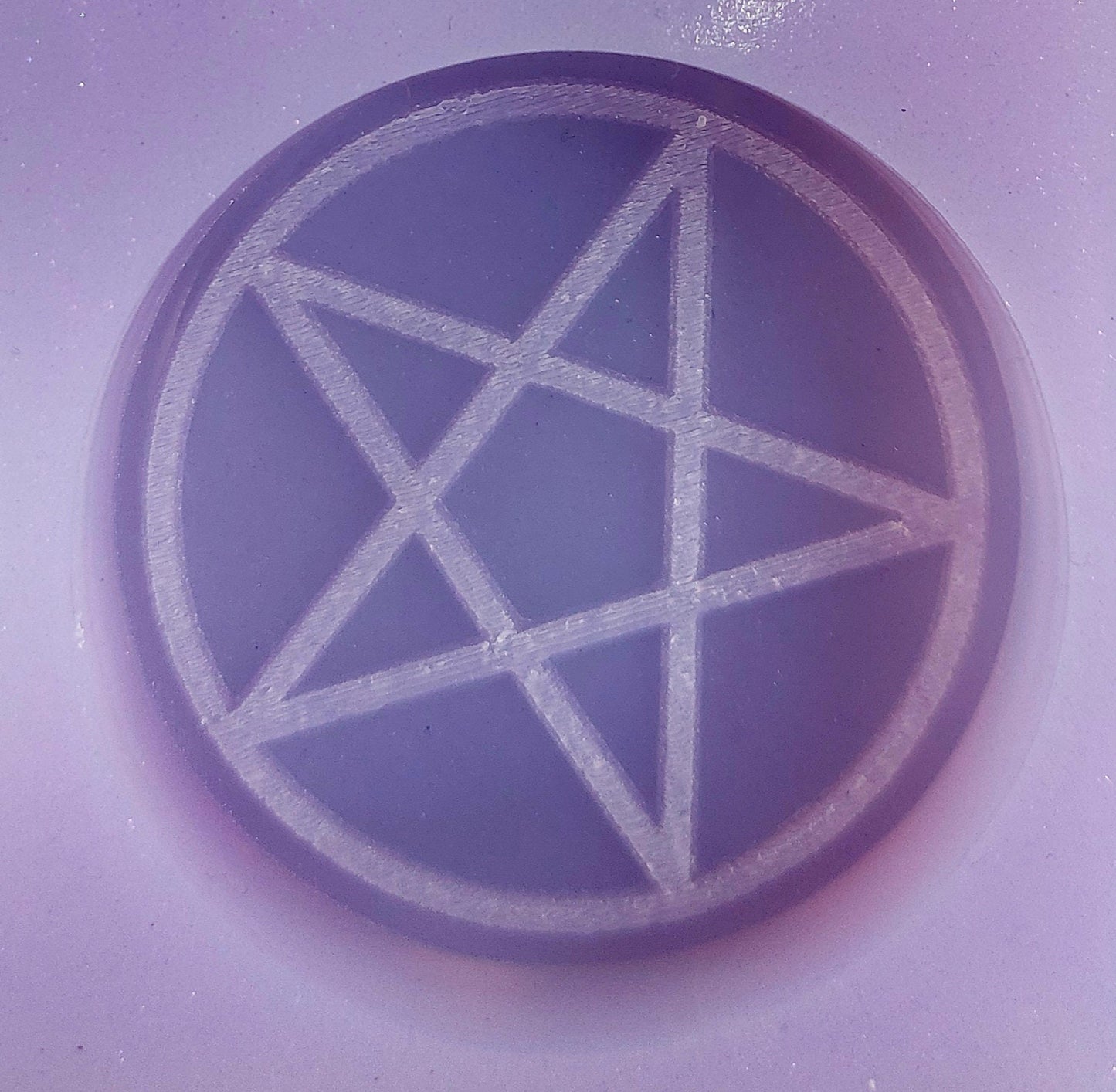 Pentagram 6 cell Silicone Disc Mould for wax resin soap etc