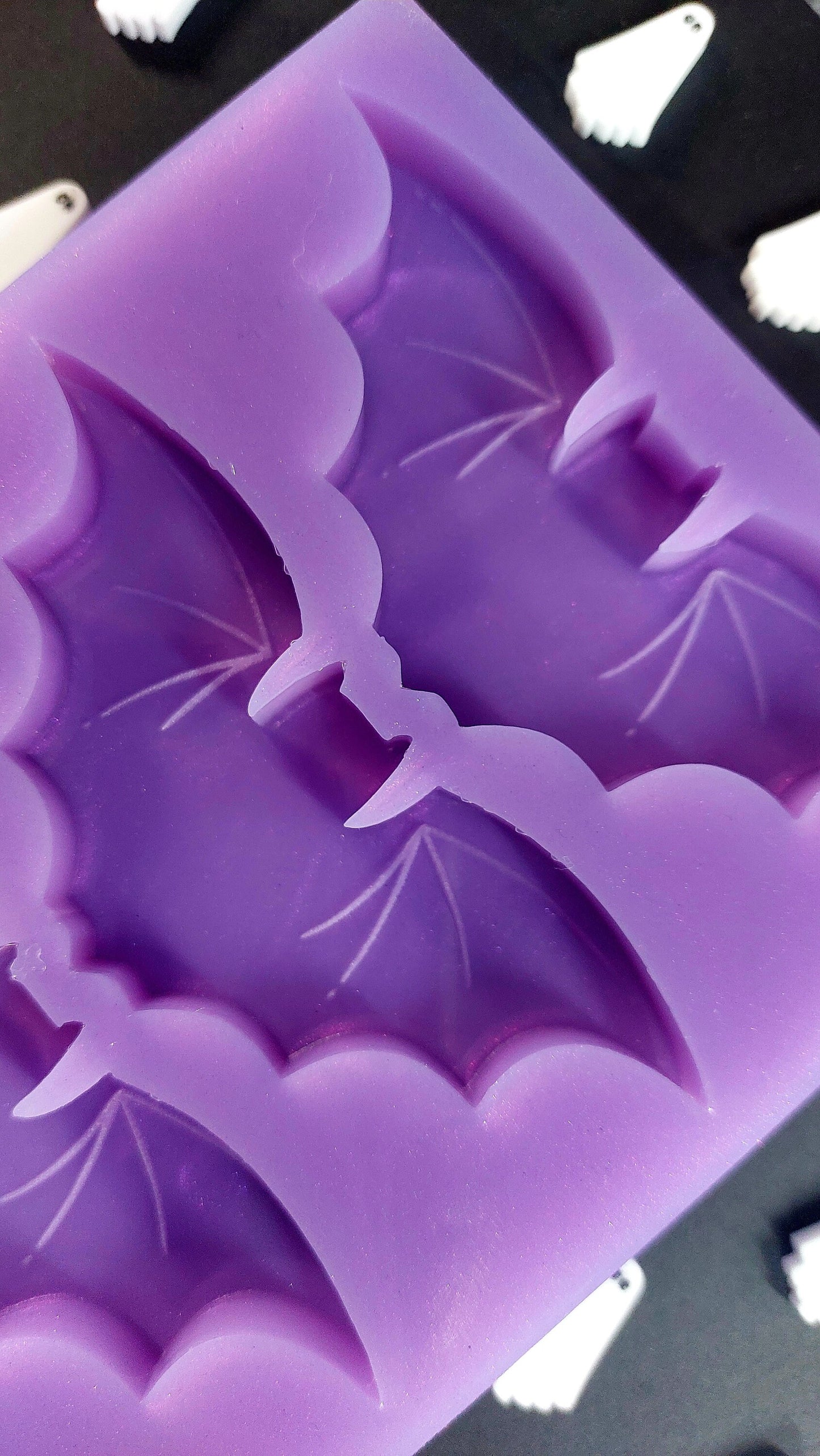Bat 3 Cell Silicone Mould for wax resin soap etc