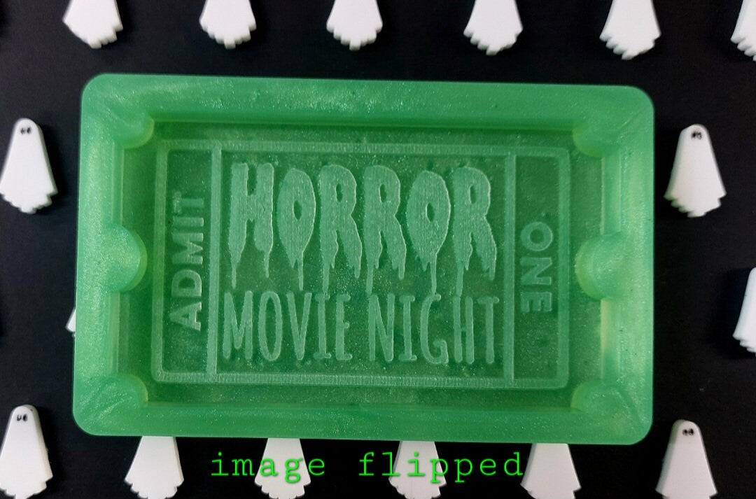 Horror Movie Ticket Silicone Mould for wax, resin and more