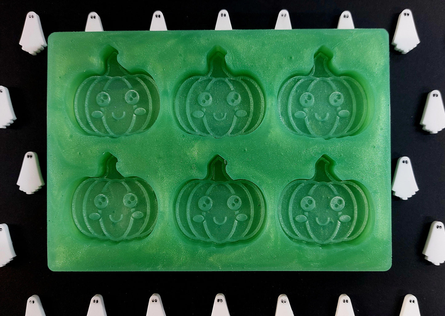 Kawaii Pumpkin 6 Cell Mould for wax, resin, jesmonite etc