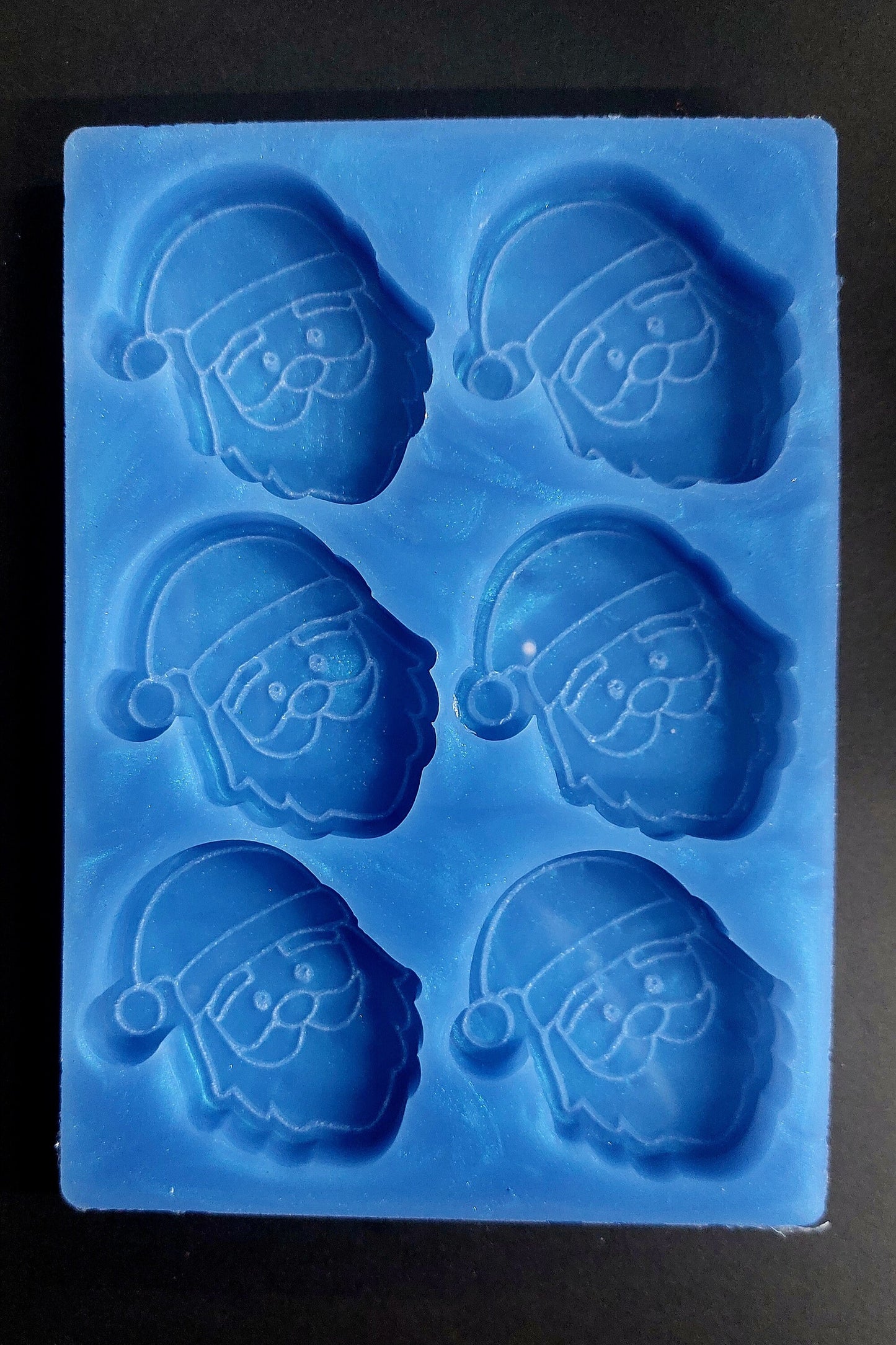 Santa Heads 6 Cell Christmas Silicone Mould for wax melts, resin and more