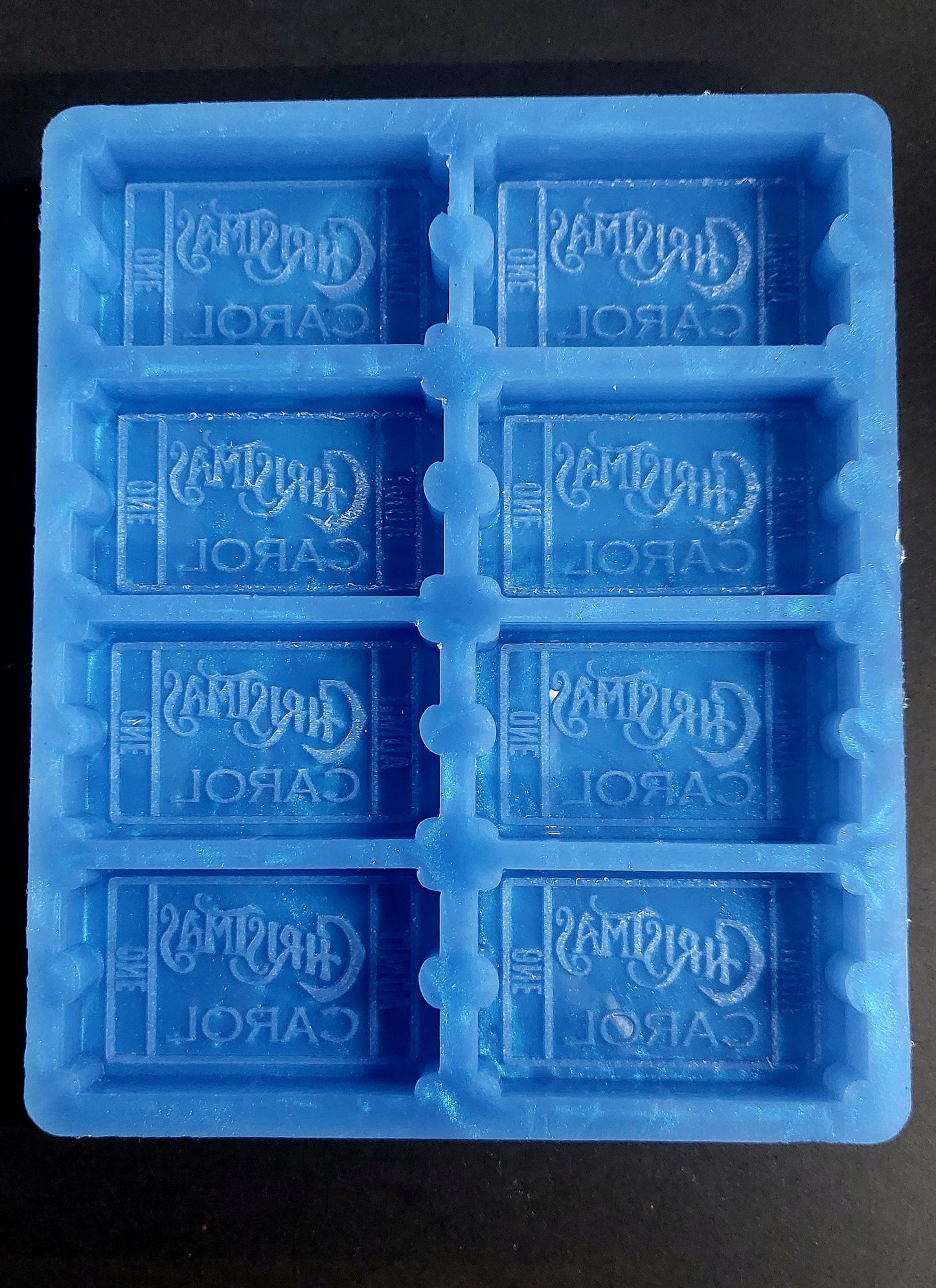 Christmas Carol Ticket 8 Cell Silicone Mould for wax, resin and more (HBbox size)