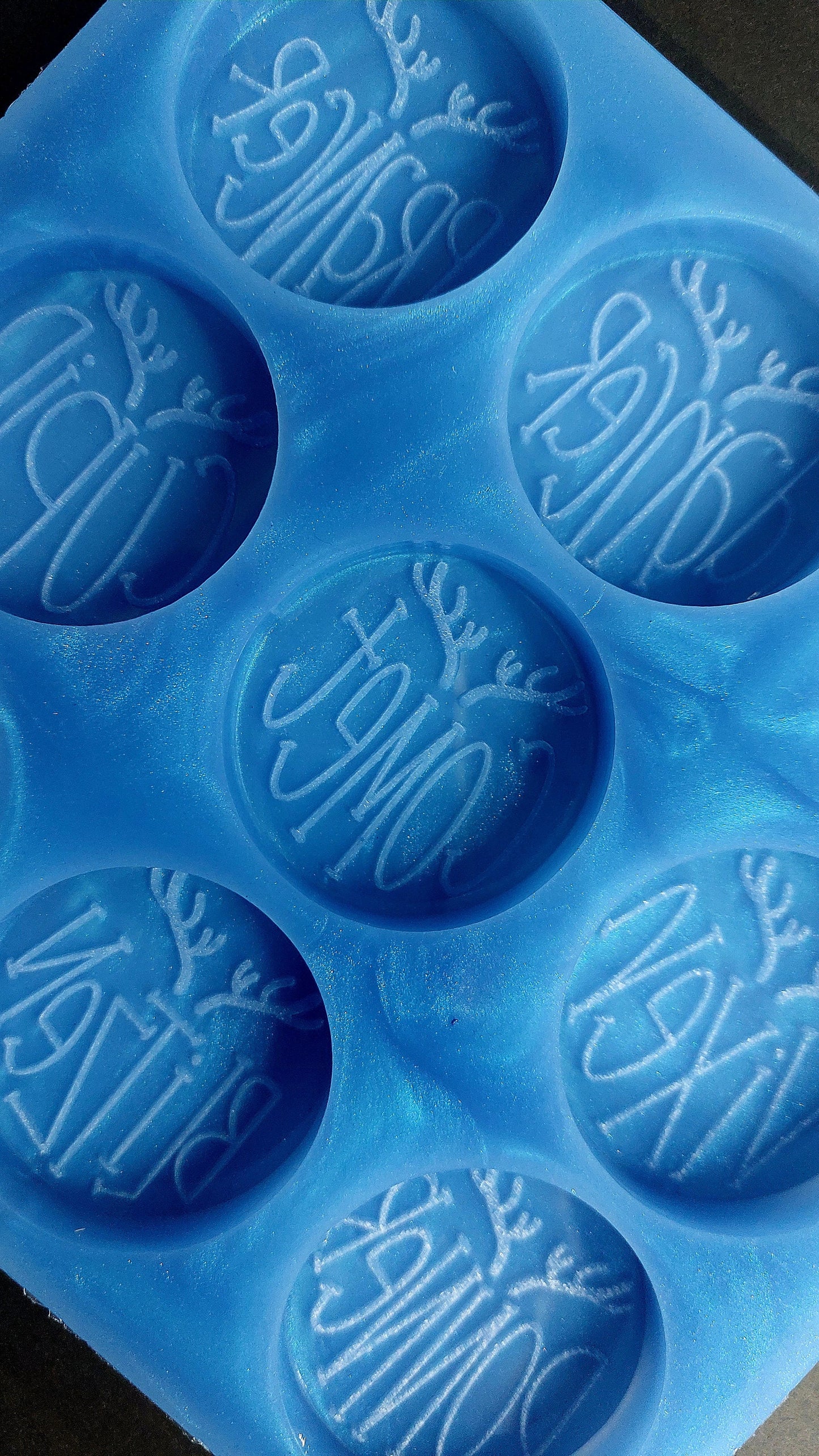 Reindeer Name Discs 9 Cell Silicone Mould for wax, resin and more (HBbox size)