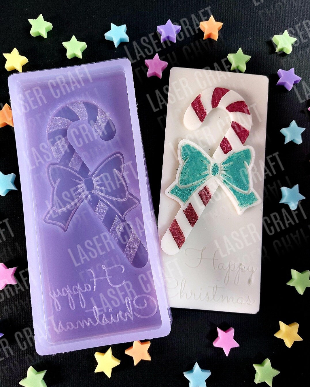 Candy Cane Snap Bar Silicone Mould For Wax